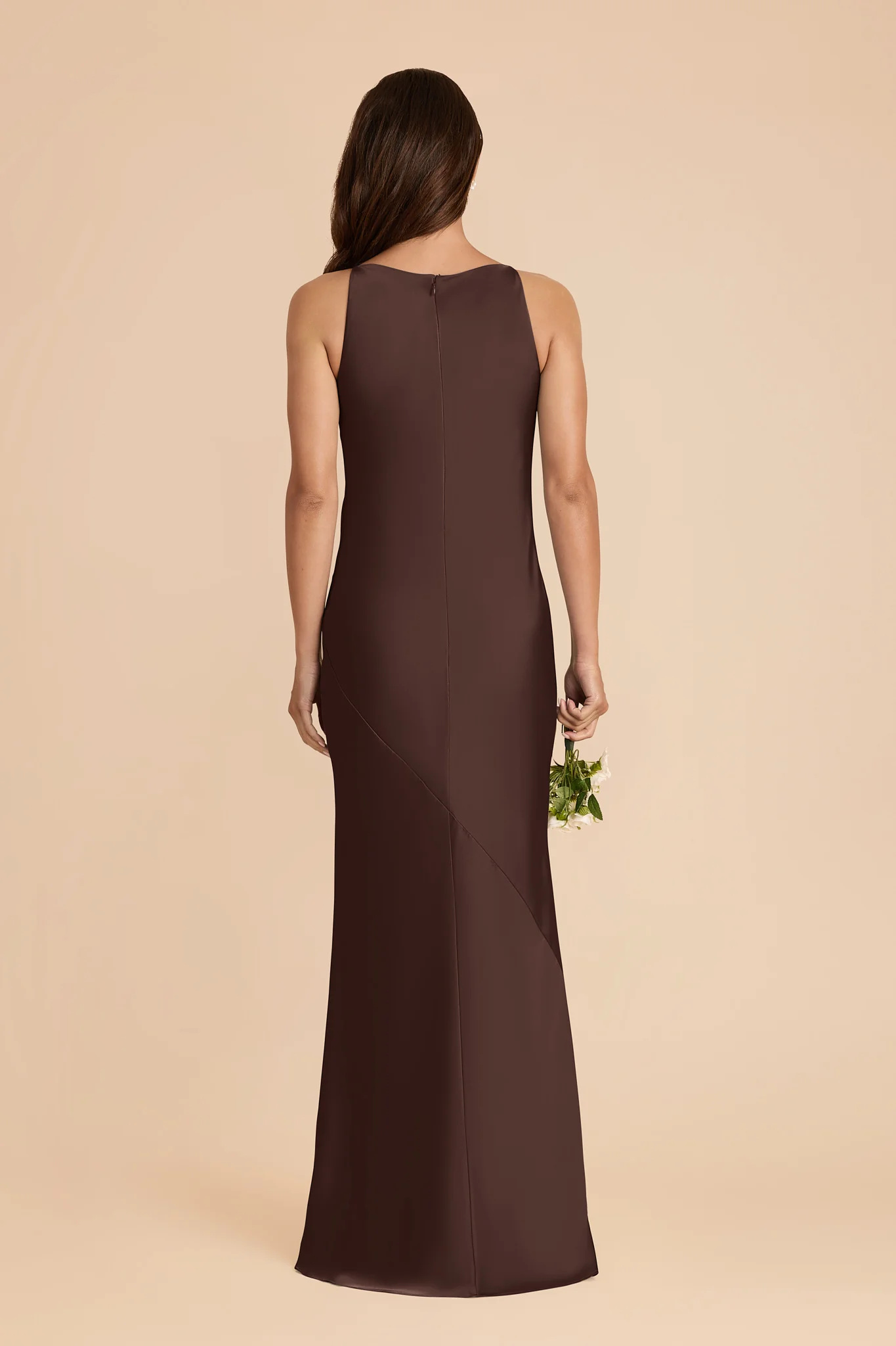 Destiny Matte Satin Dress - Espresso - Image 4