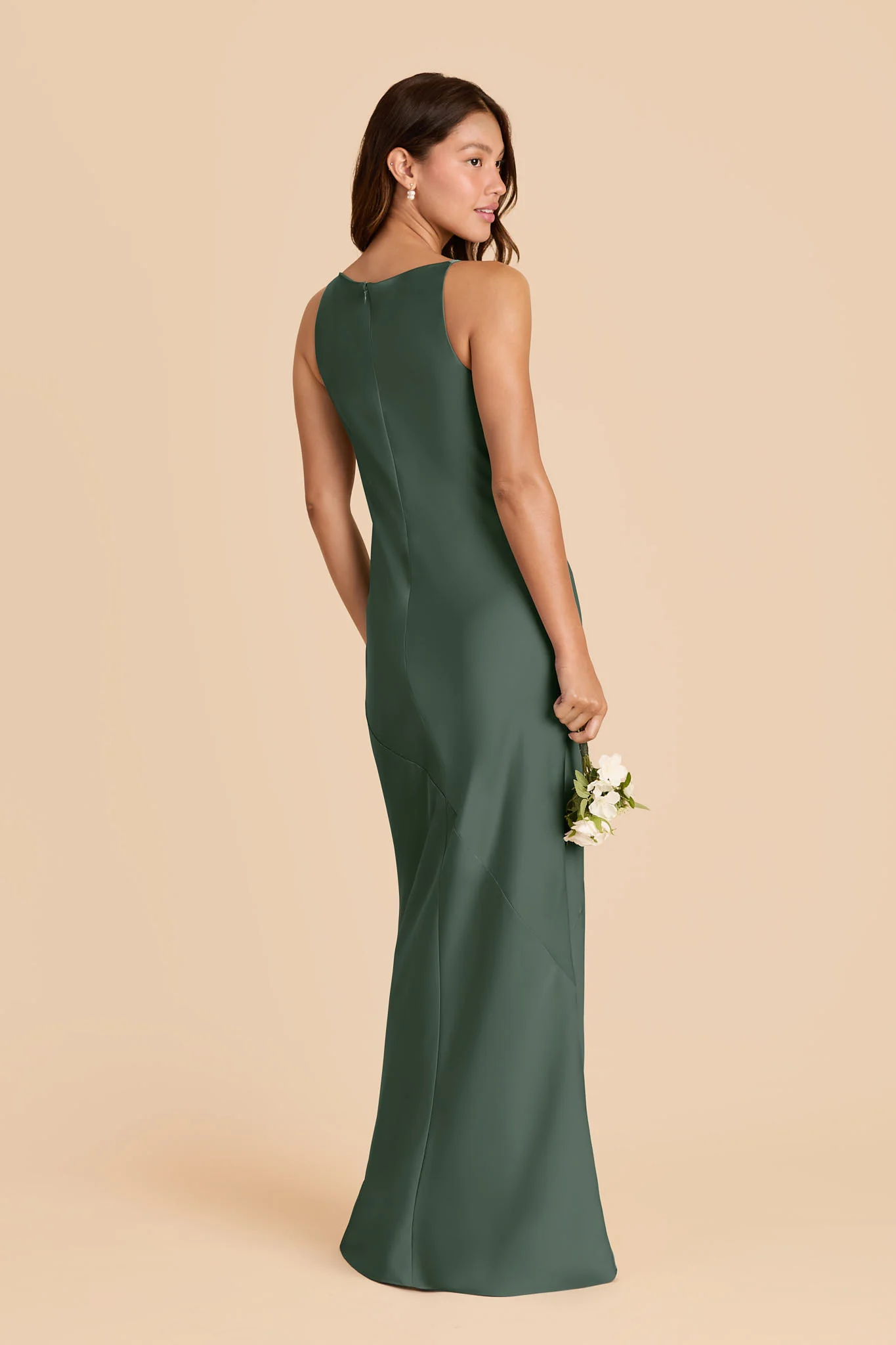 Destiny Matte Satin Dress - Eucalyptus - Image 3