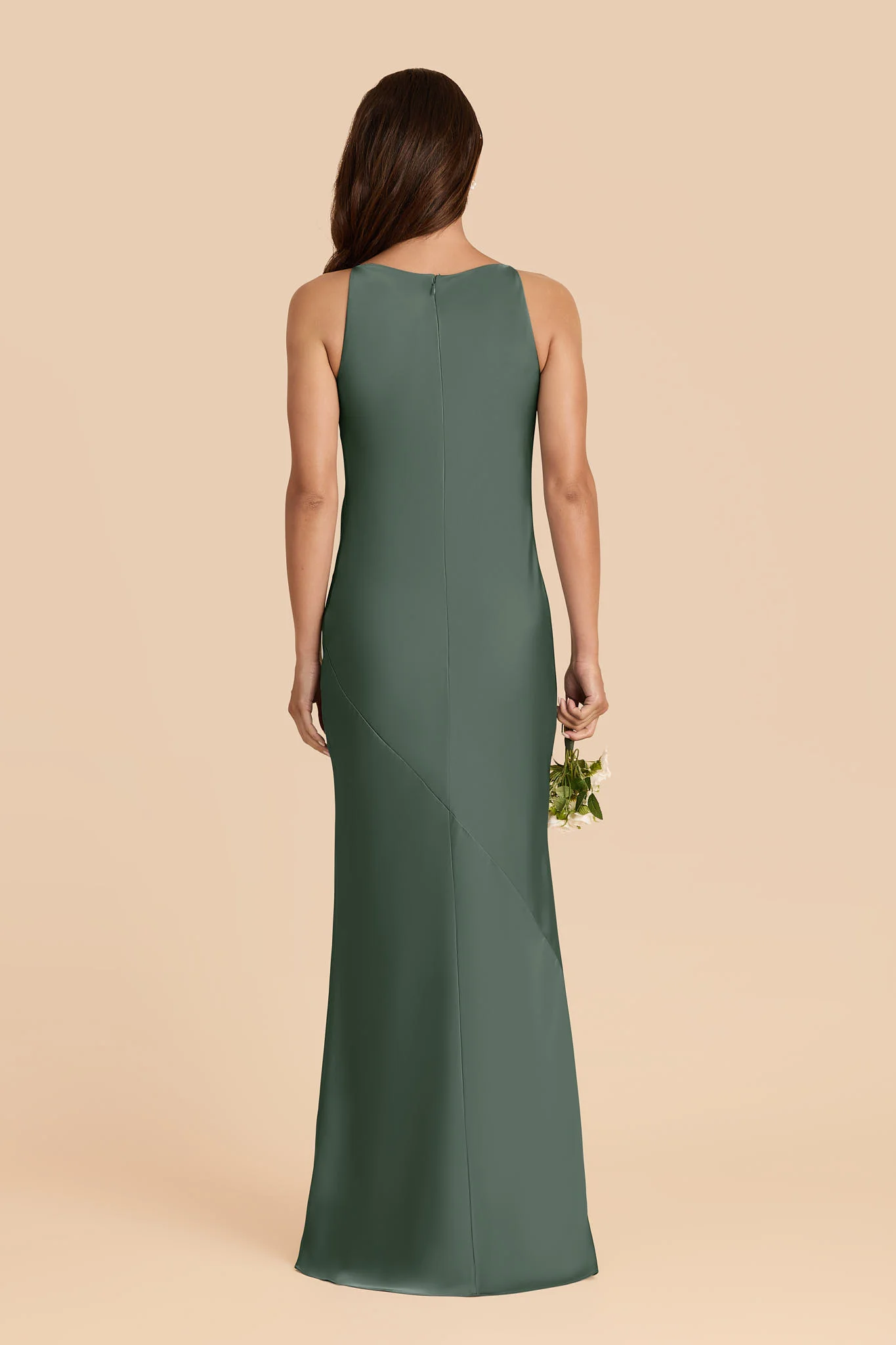 Destiny Matte Satin Dress - Eucalyptus - Image 4