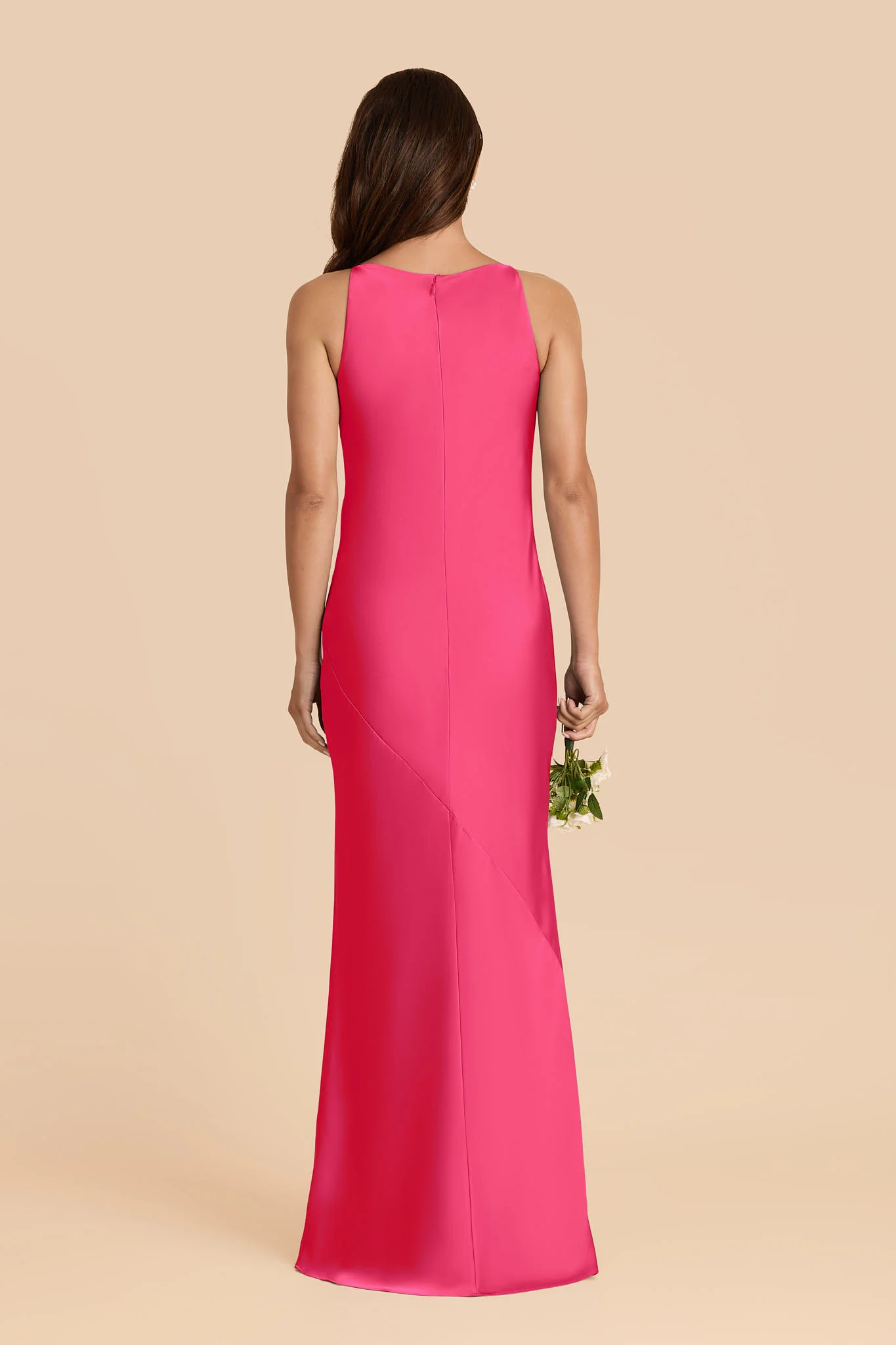 Destiny Matte Satin Dress - Fuchsia - Image 4