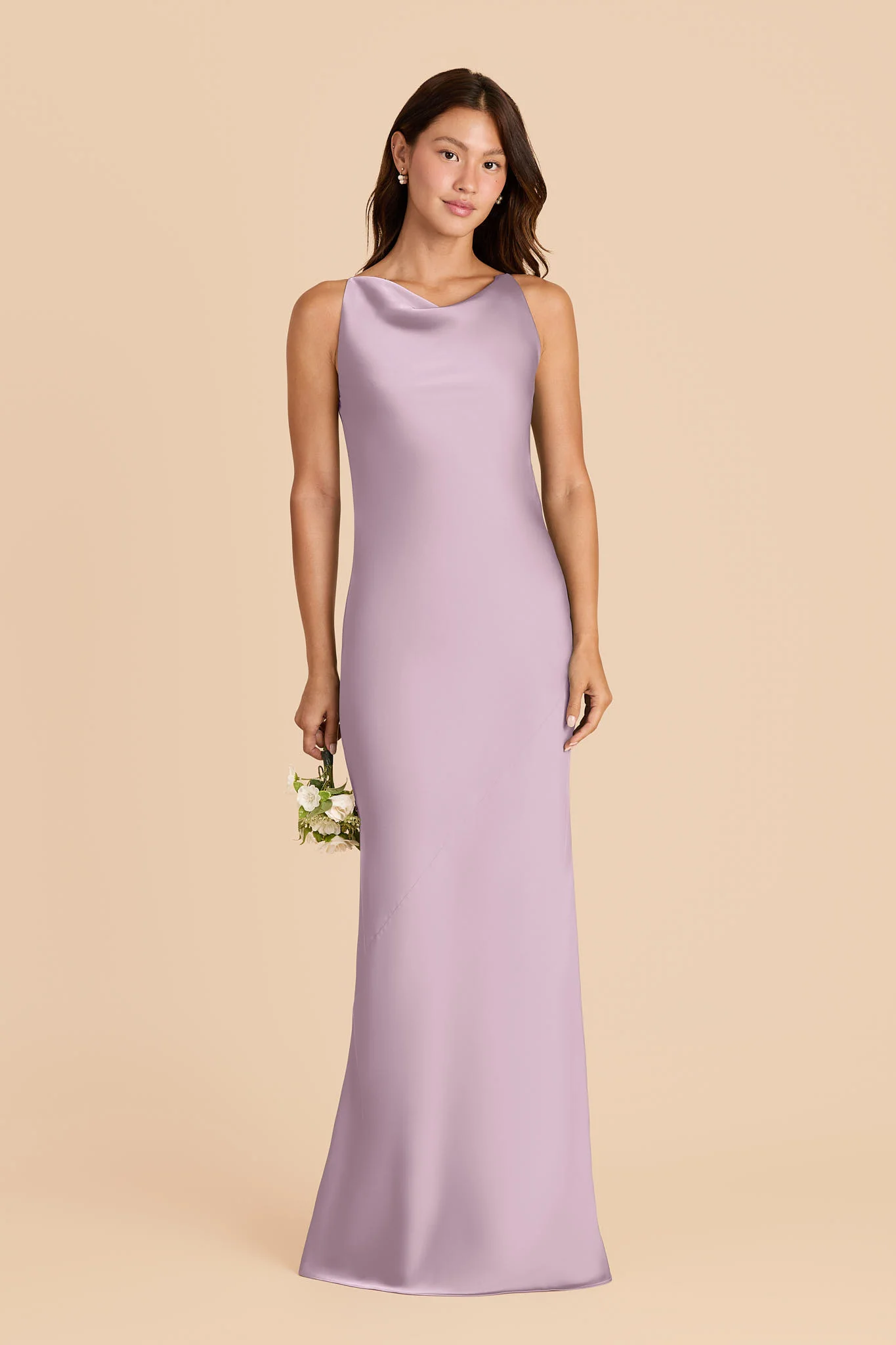 Destiny Matte Satin Dress - Lavender