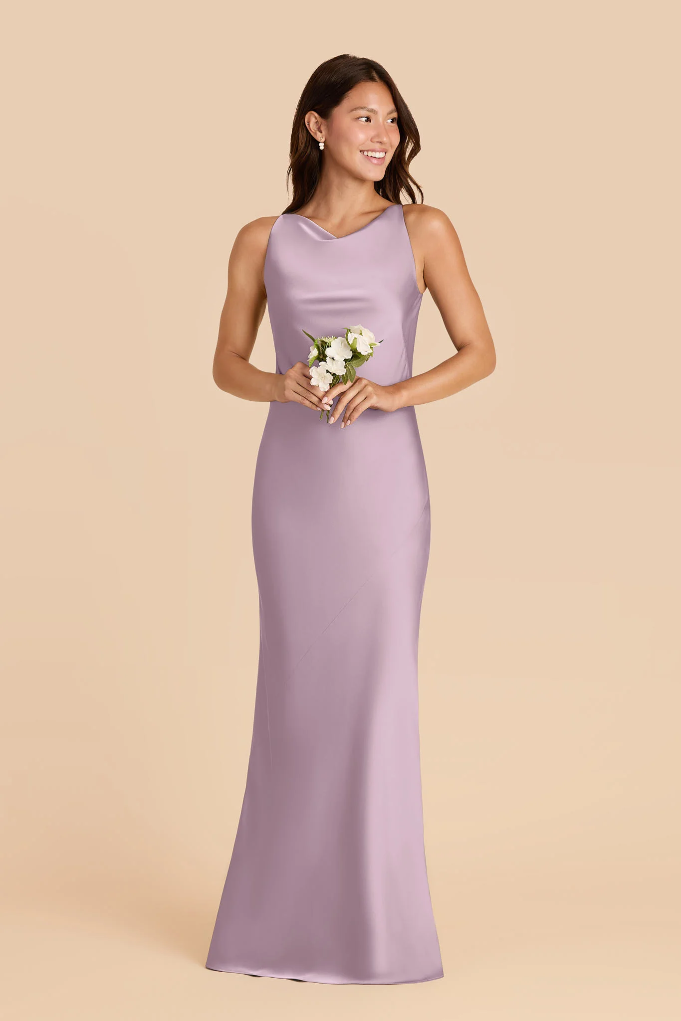 Destiny Matte Satin Dress - Lavender - Image 2