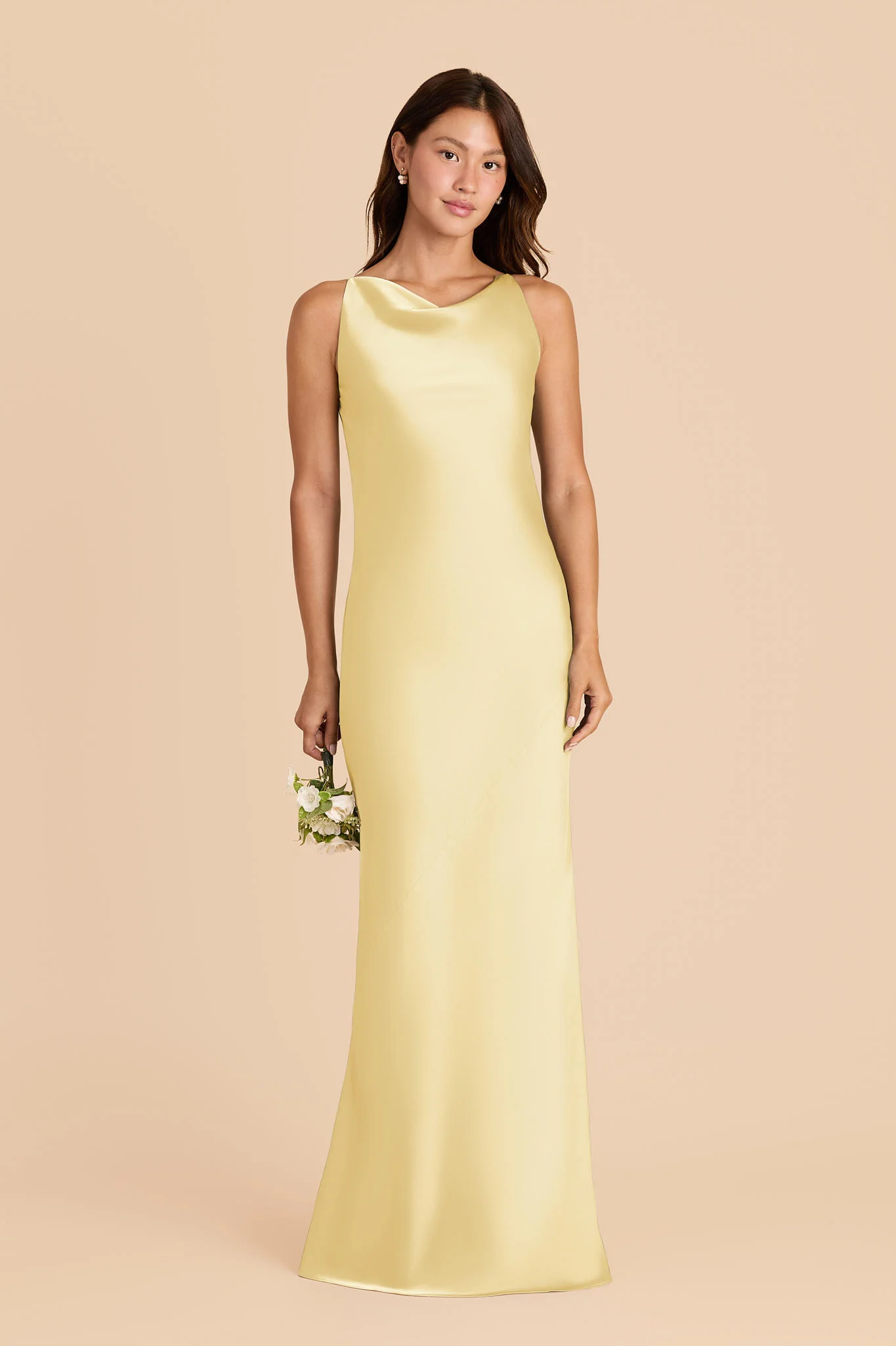 Destiny Matte Satin Dress - Lemon Sorbet