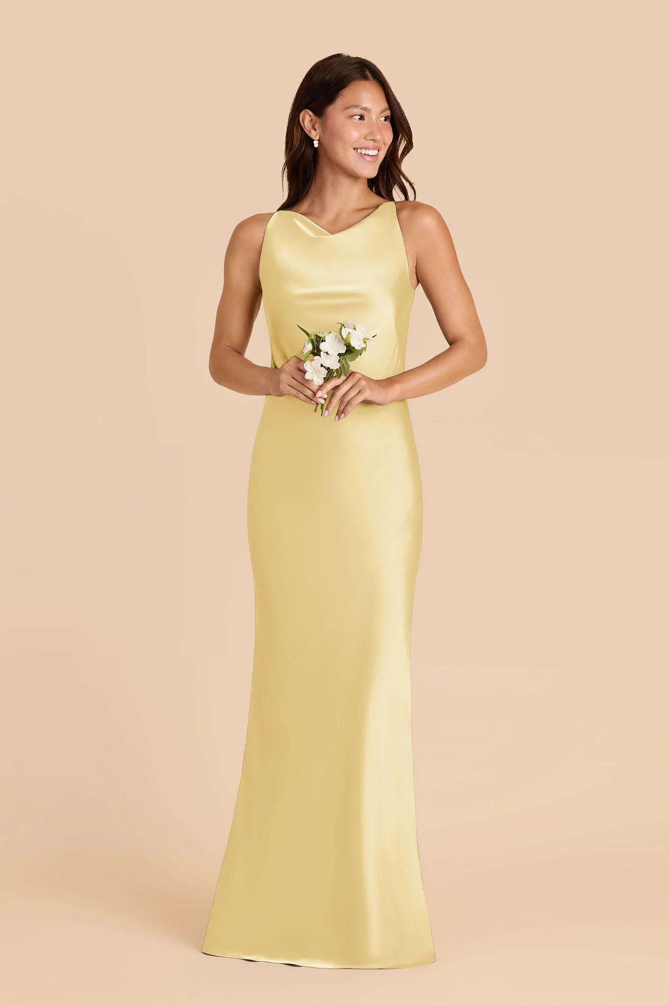 Destiny Matte Satin Dress - Lemon Sorbet - Image 2