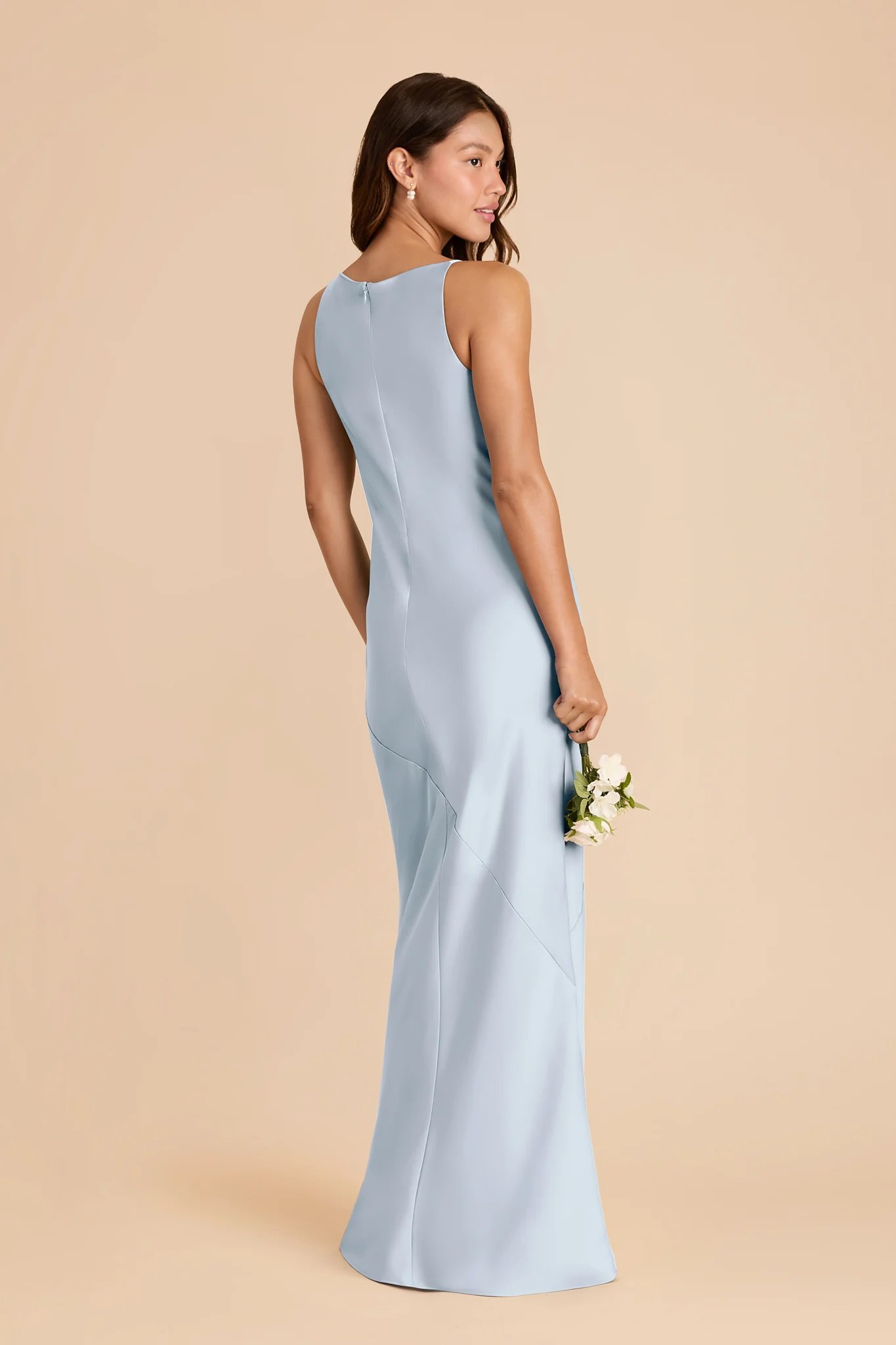 Destiny Matte Satin Dress - Mist Blue - Image 3