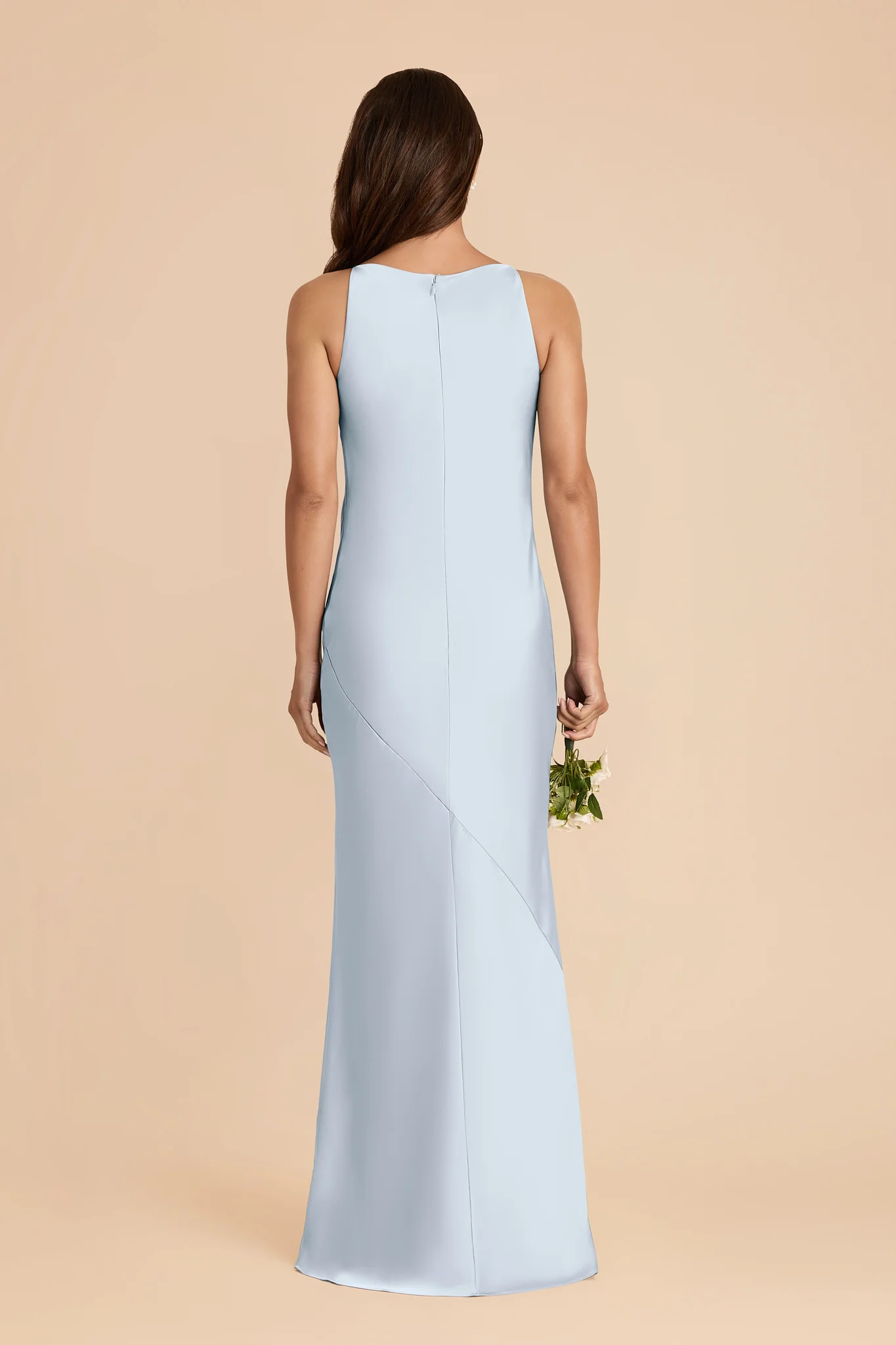 Destiny Matte Satin Dress - Mist Blue - Image 4