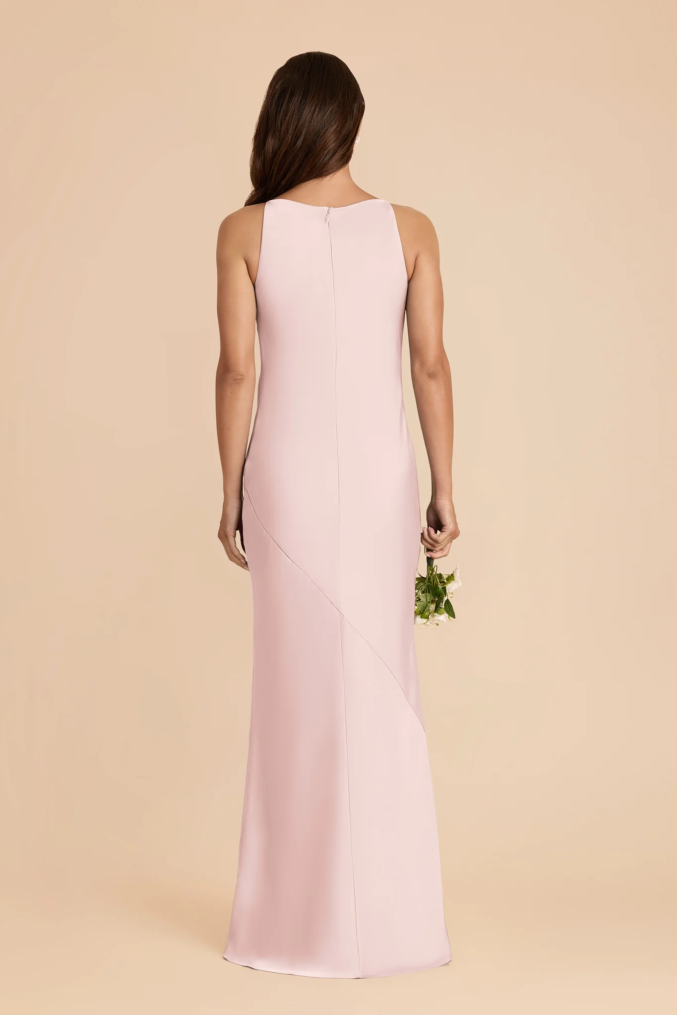 Destiny Matte Satin Dress - Pale Blush - Image 4