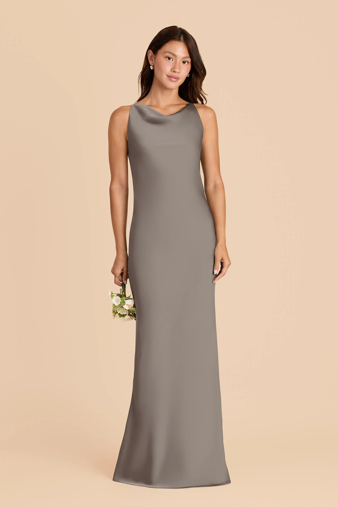Destiny Matte Satin Dress - Quartz - Image 2