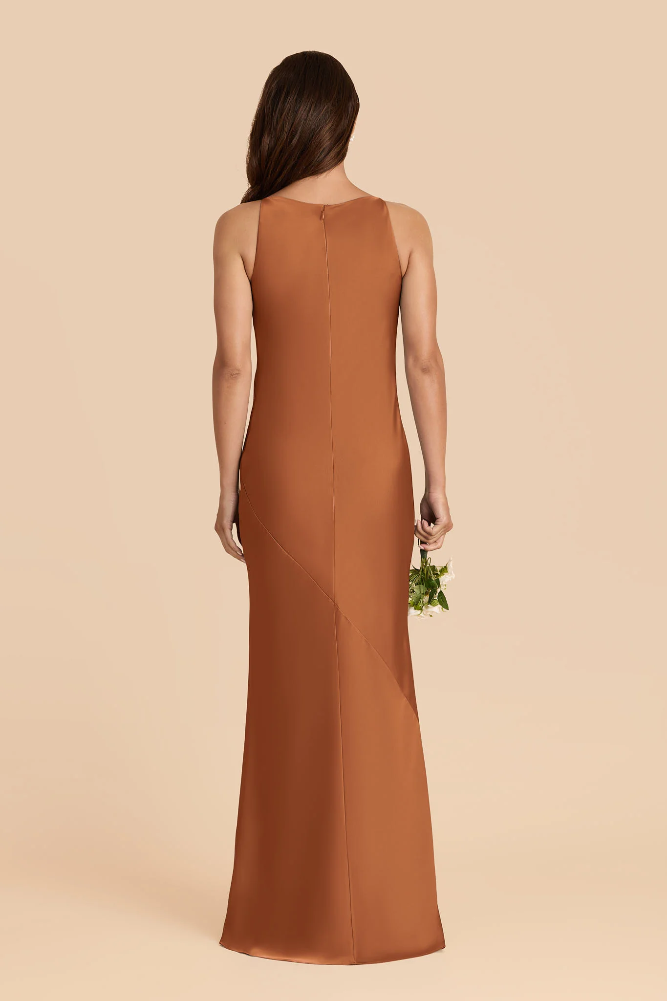 Destiny Matte Satin Dress - Rust - Image 4