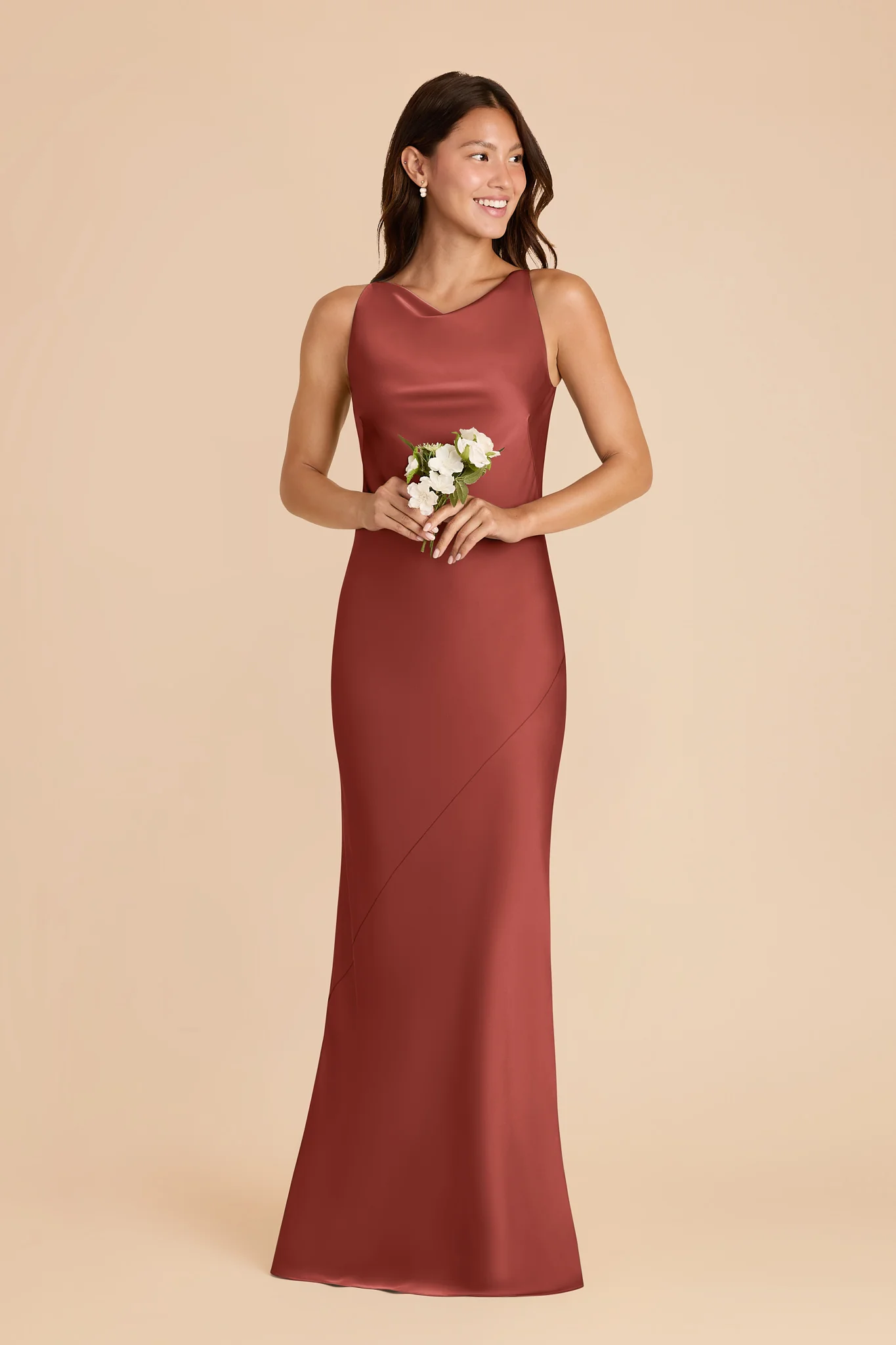 Destiny Matte Satin Dress - Spice - Image 2