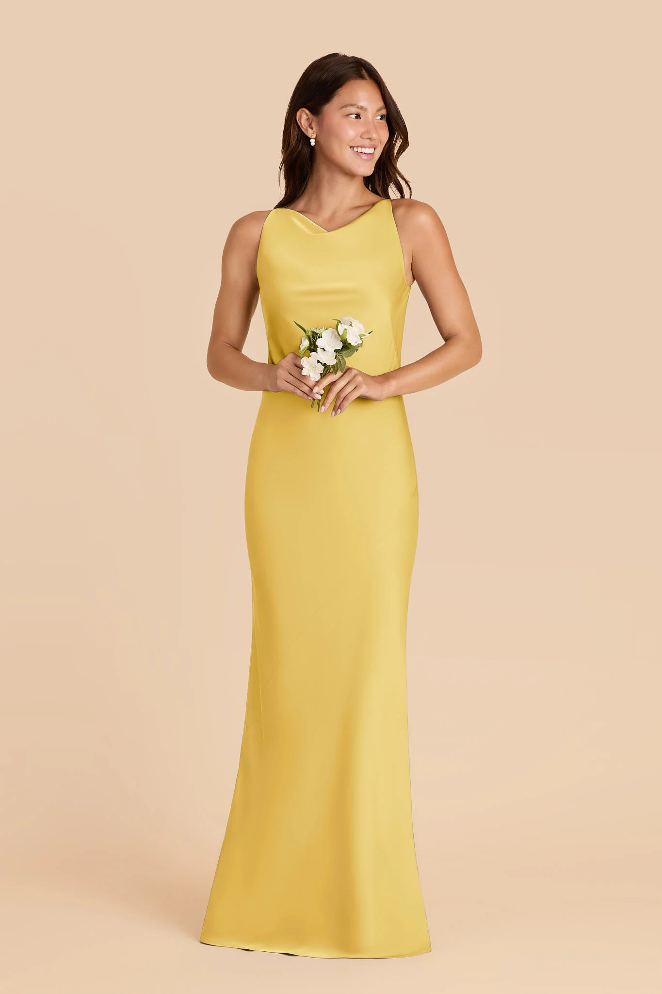 Destiny Matte Satin Dress - Sunflower Yellow - Image 2