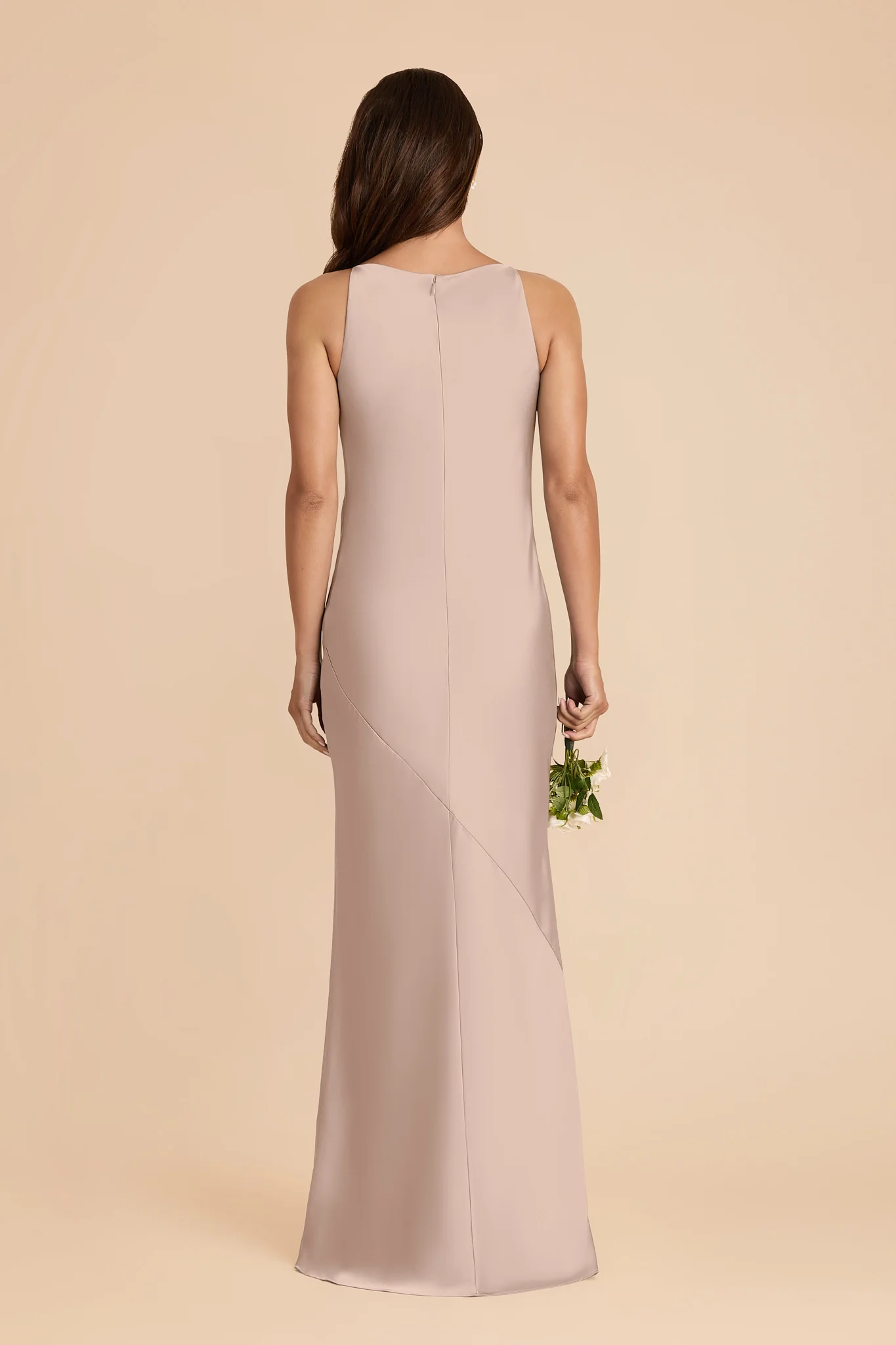 Destiny Matte Satin Dress - Taupe - Image 4