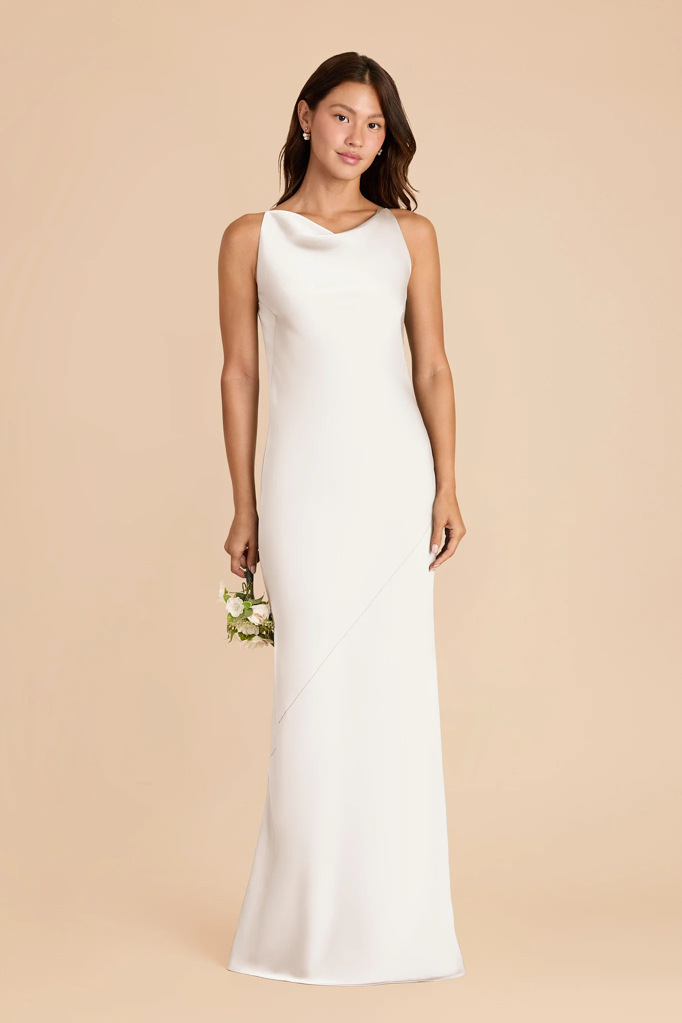 Destiny Matte Satin Dress - White