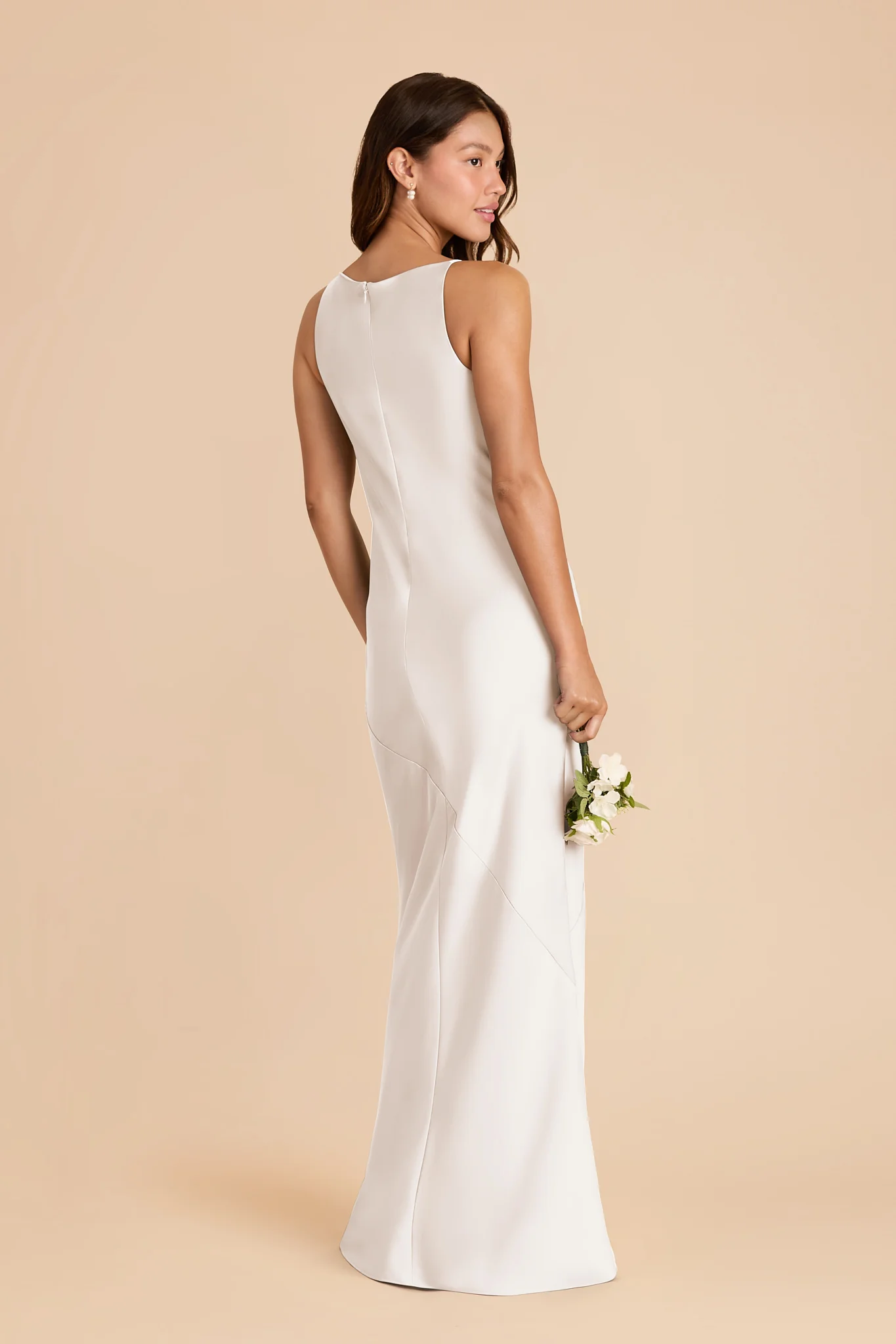 Destiny Matte Satin Dress - White - Image 3