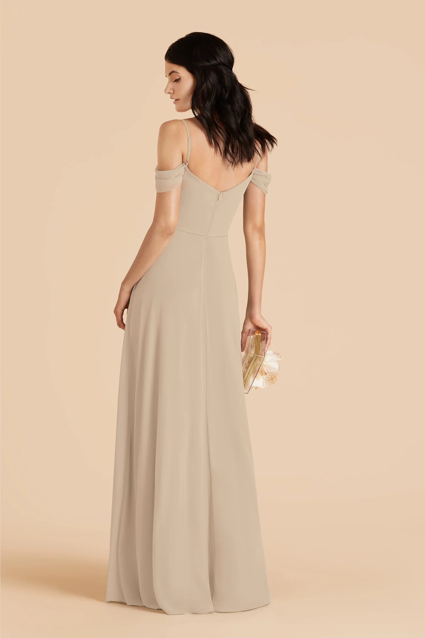 Devin Chiffon Dress - Almond - Image 3