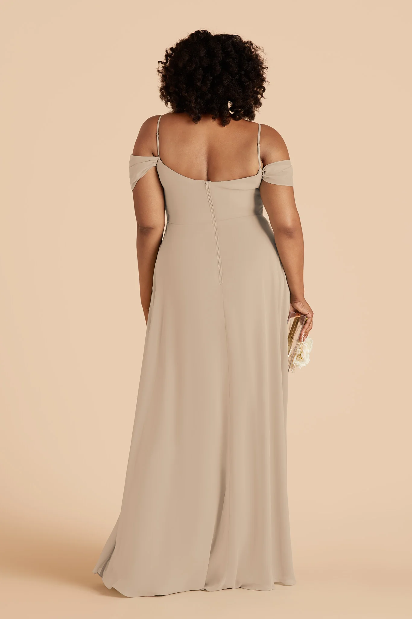 Devin Chiffon Dress - Almond - Image 4