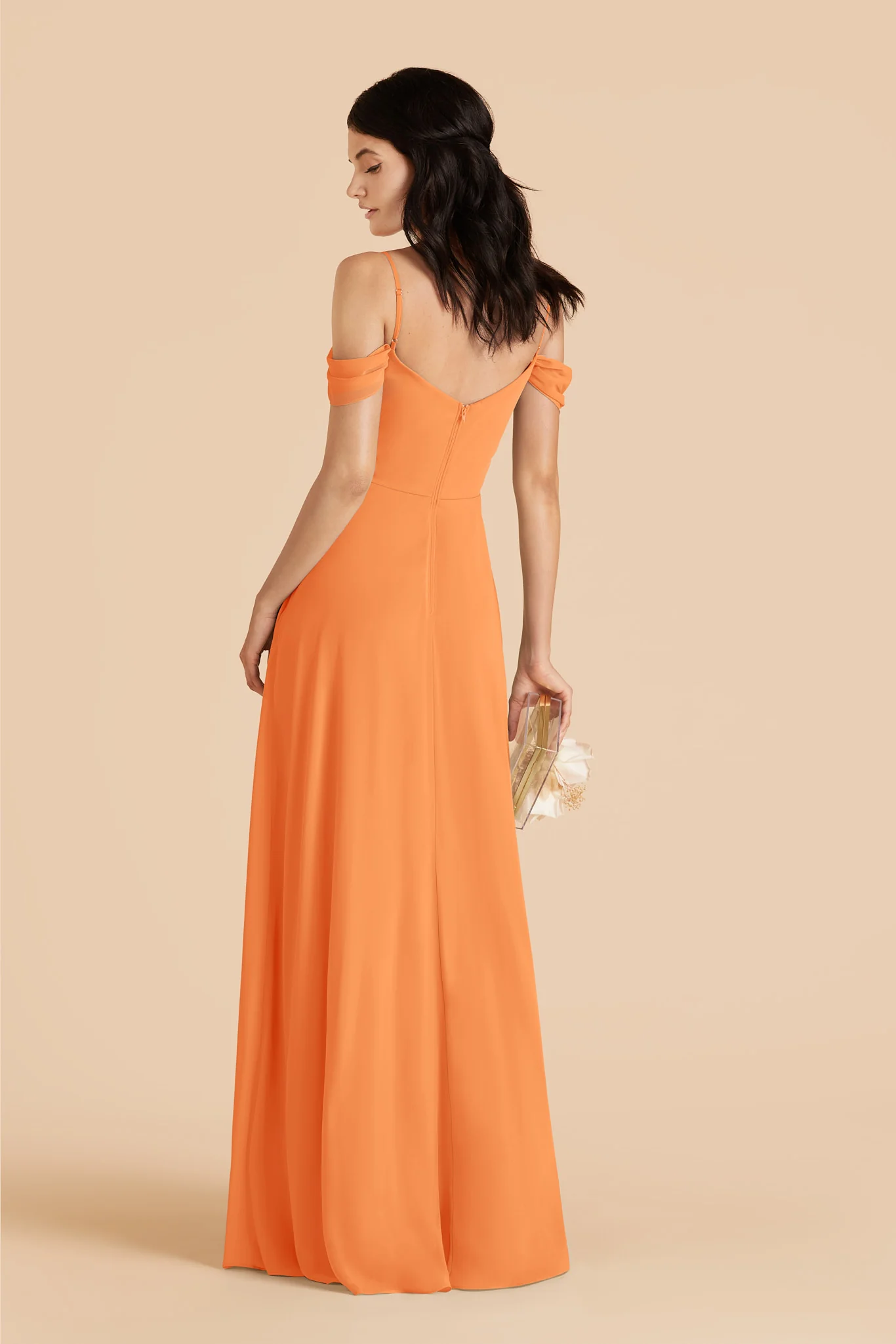 Devin Chiffon Dress - Apricot - Image 2
