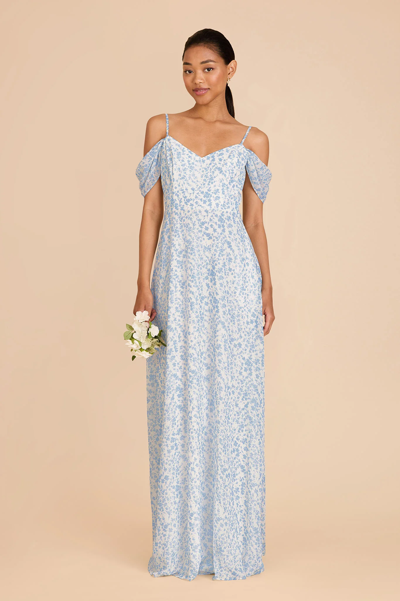 Devin Chiffon Dress - Blue Dreamy Ditsy