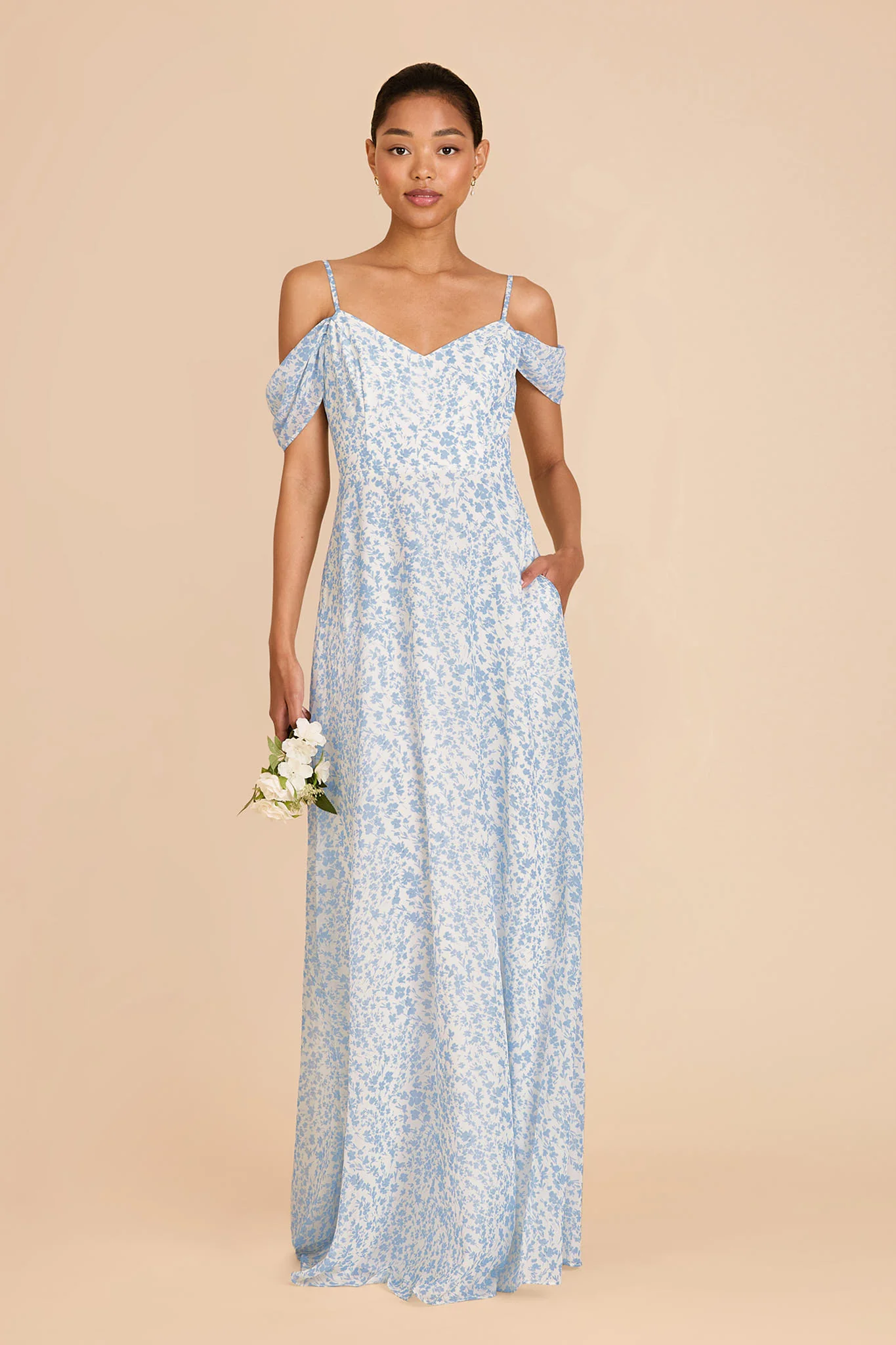 Devin Chiffon Dress - Blue Dreamy Ditsy - Image 3