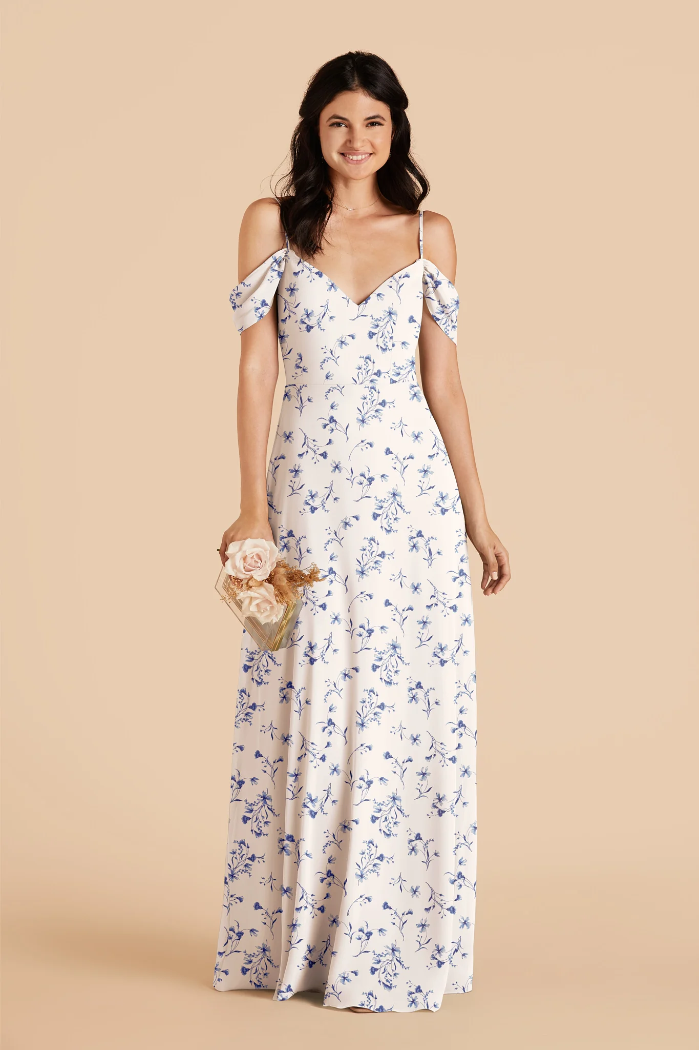 Devin Chiffon Dress - Blue Le Fleur