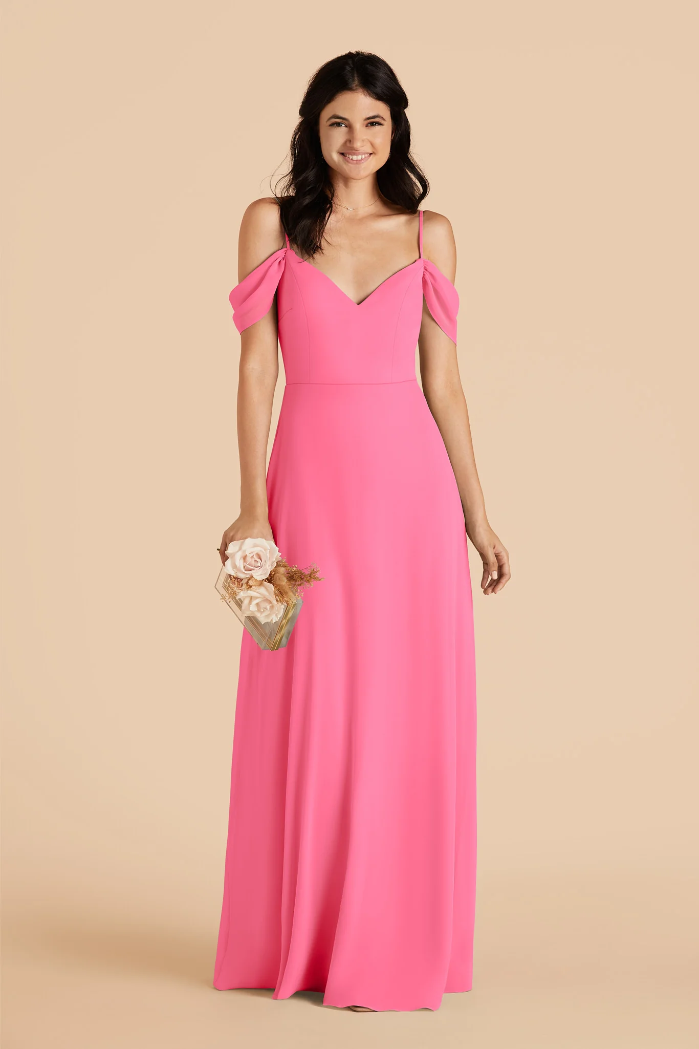 Devin Chiffon Dress - Bon Bon Pink