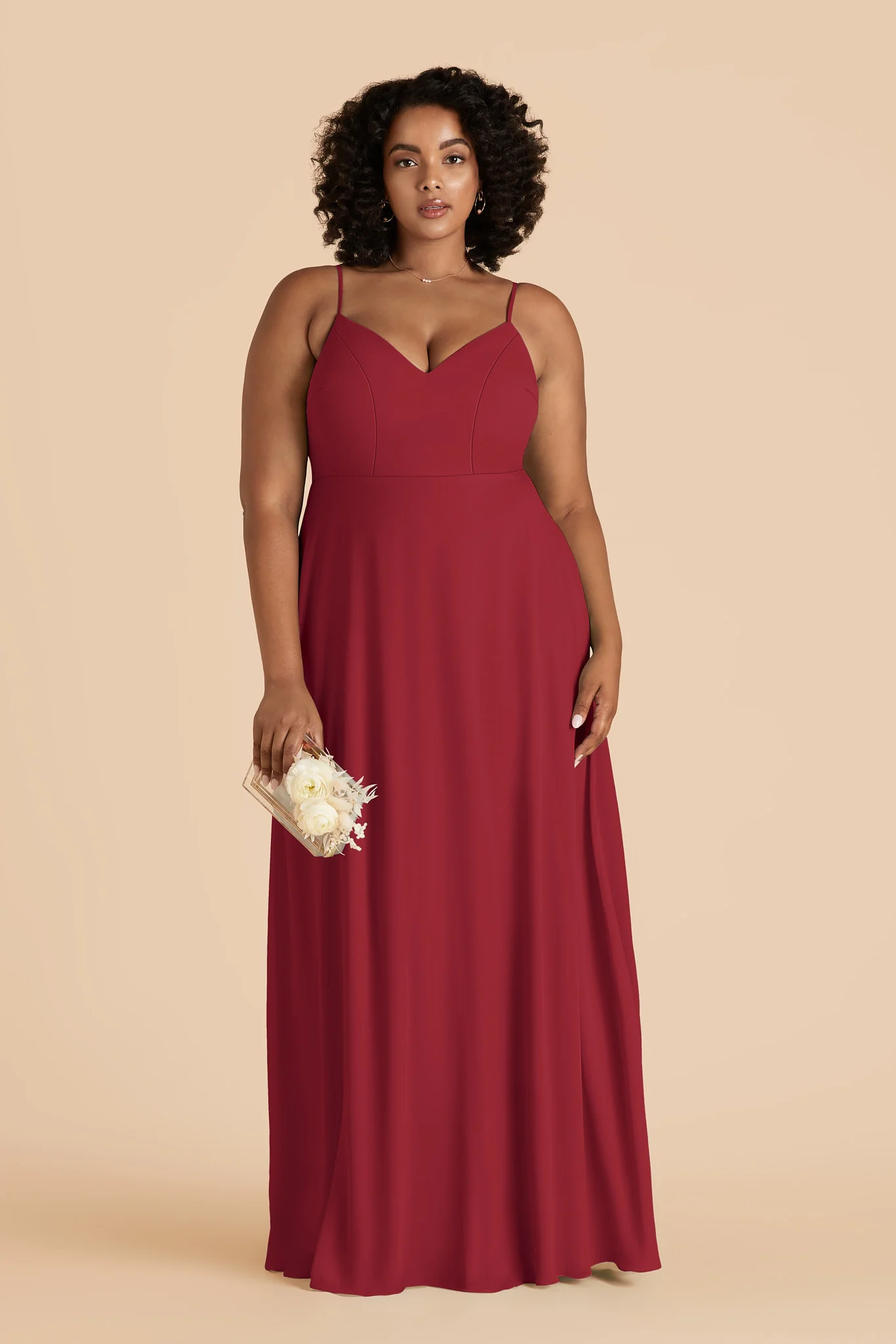 Devin Chiffon Dress - Burgundy - Image 3