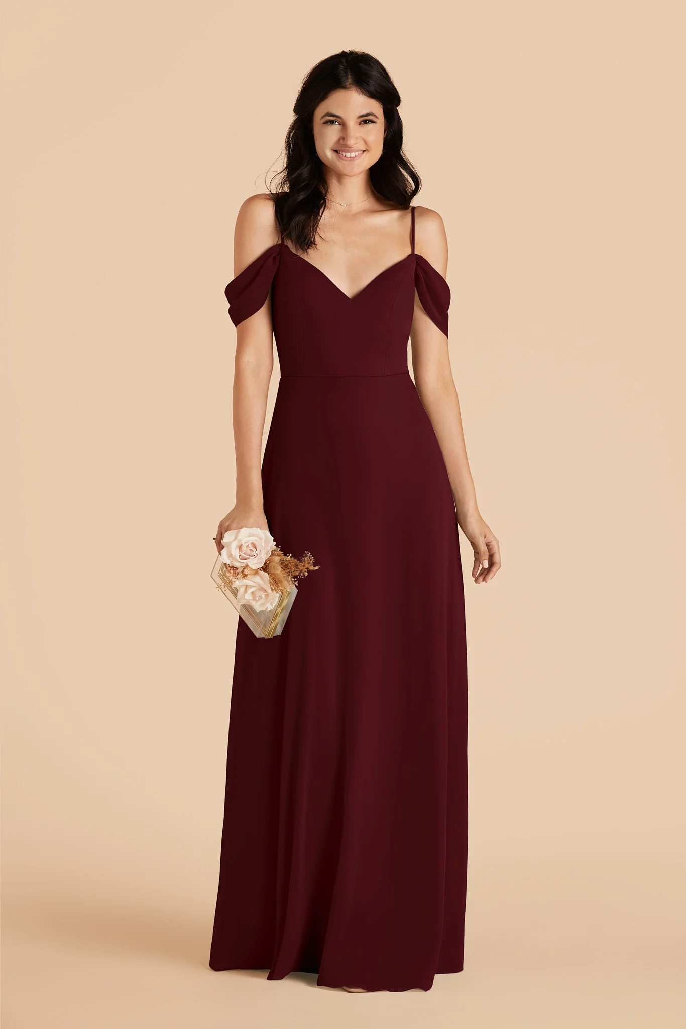Devin Chiffon Dress - Cabernet