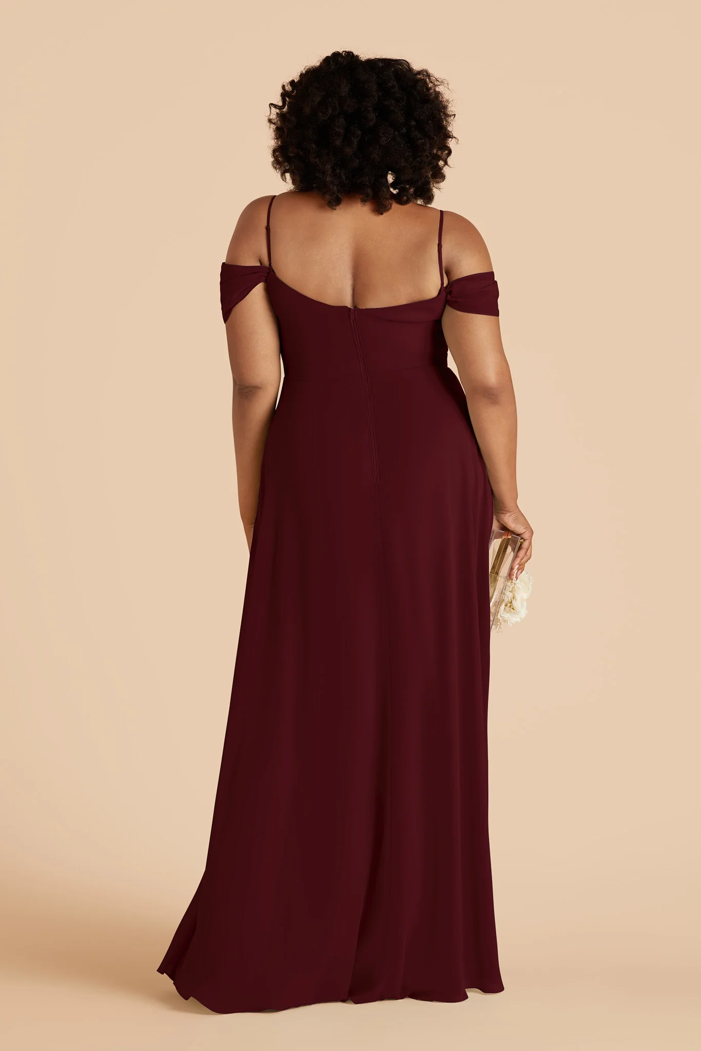 Devin Chiffon Dress - Cabernet - Image 4