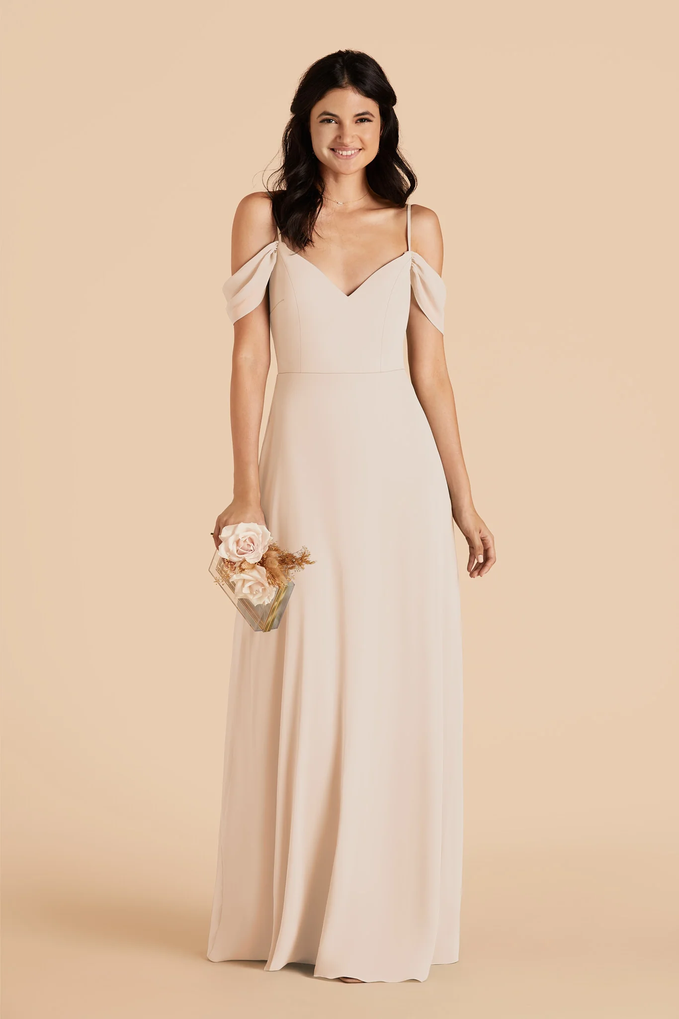 Devin Chiffon Dress - Champagne