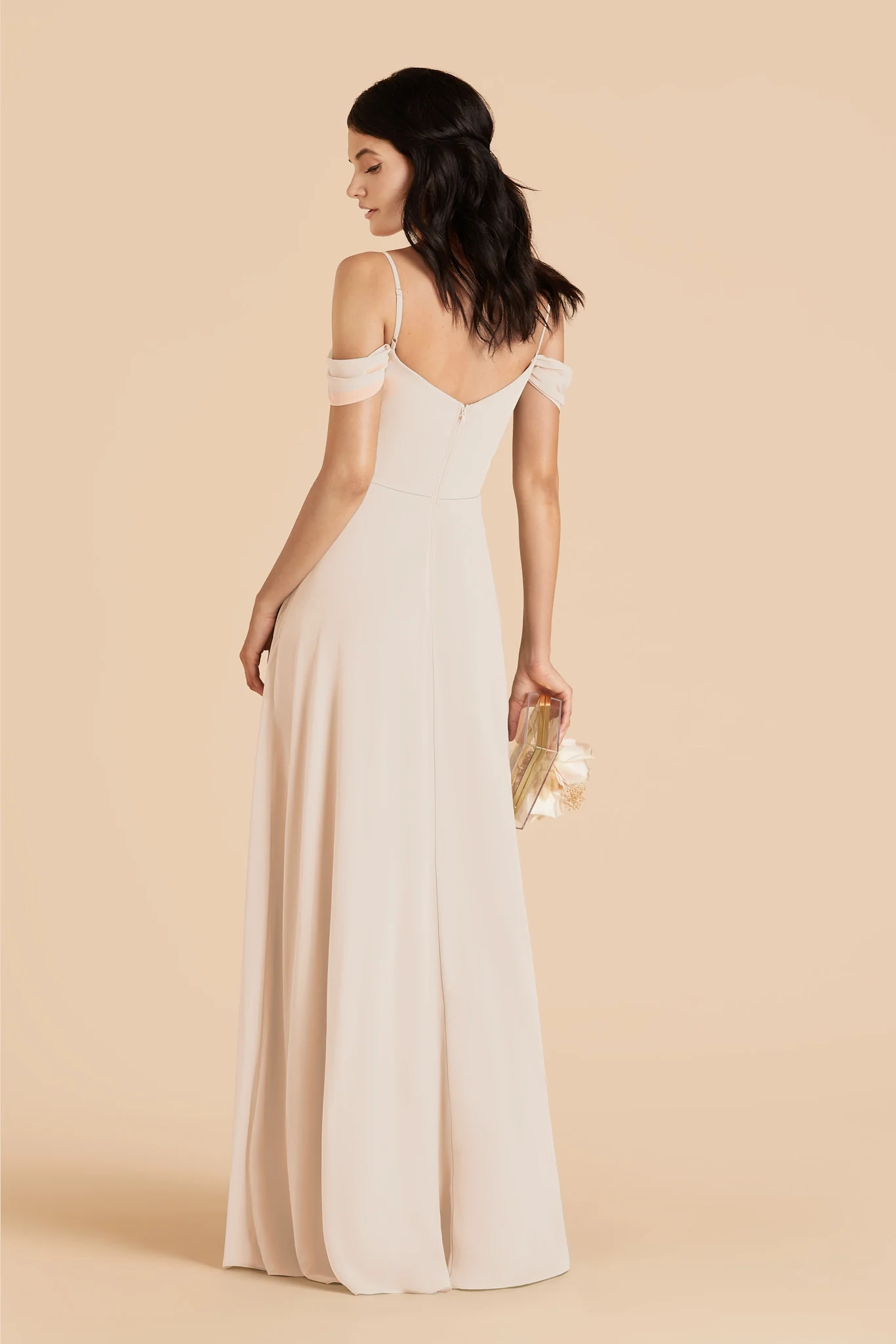 Devin Chiffon Dress - Champagne - Image 2