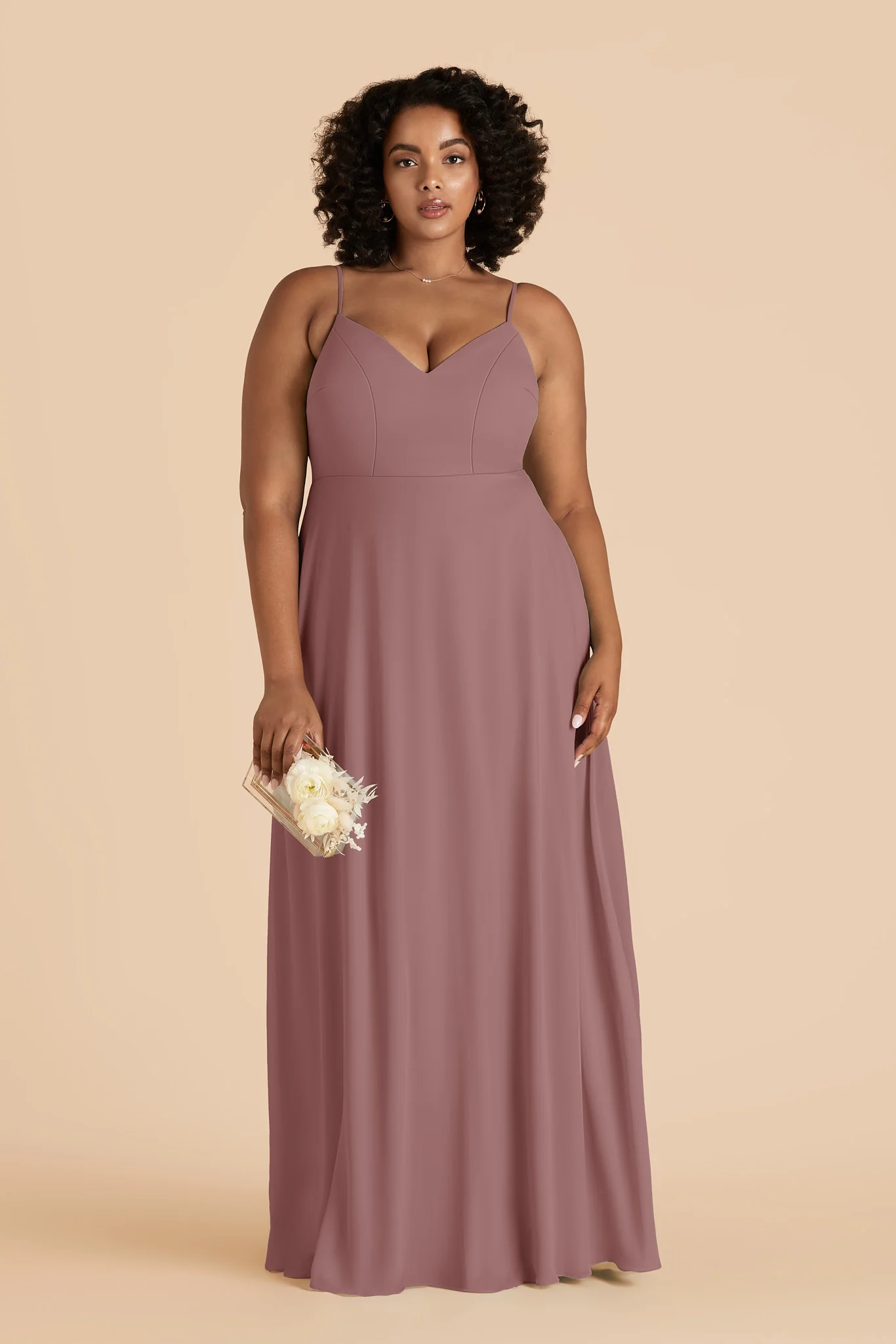 Devin Chiffon Dress - Dark Mauve - Image 2