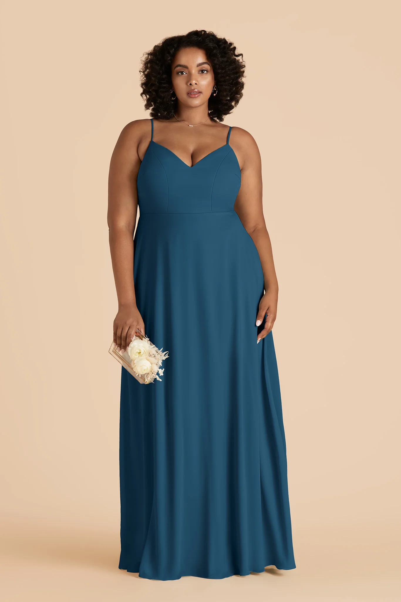 Devin Chiffon Dress - Dark Teal - Image 2