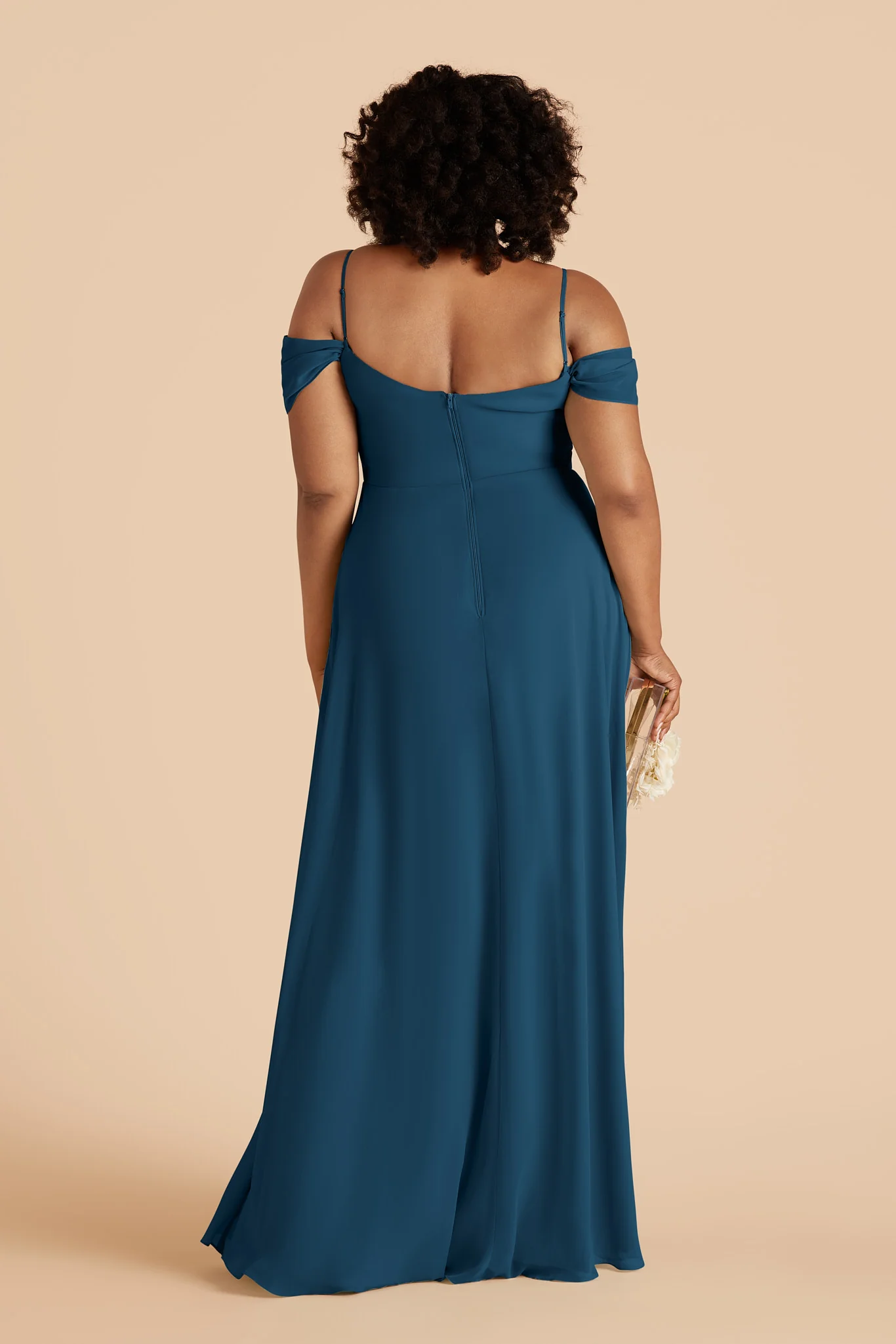 Devin Chiffon Dress - Dark Teal - Image 4