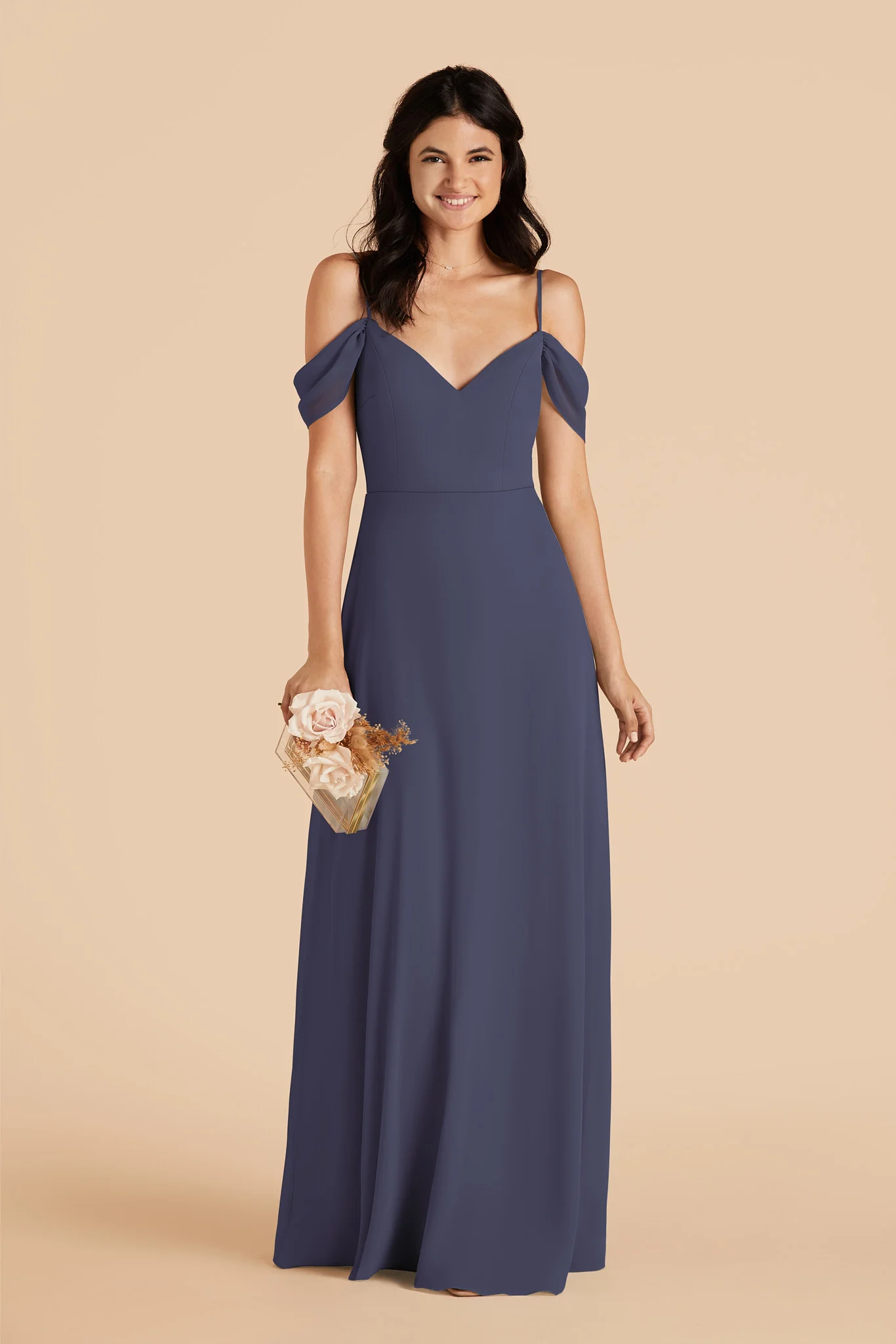 Devin Chiffon Dress - Dusk Blue