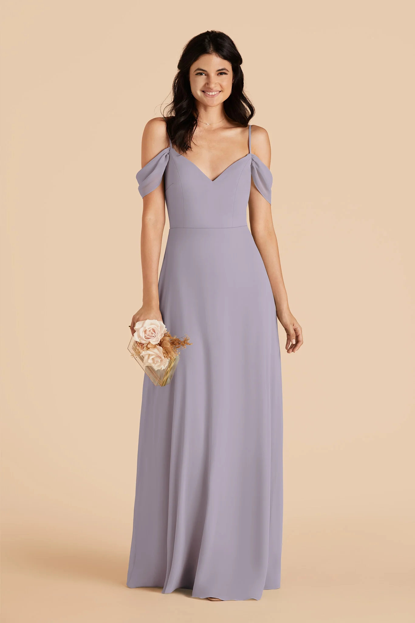 Devin Chiffon Dress - Dusty Lilac