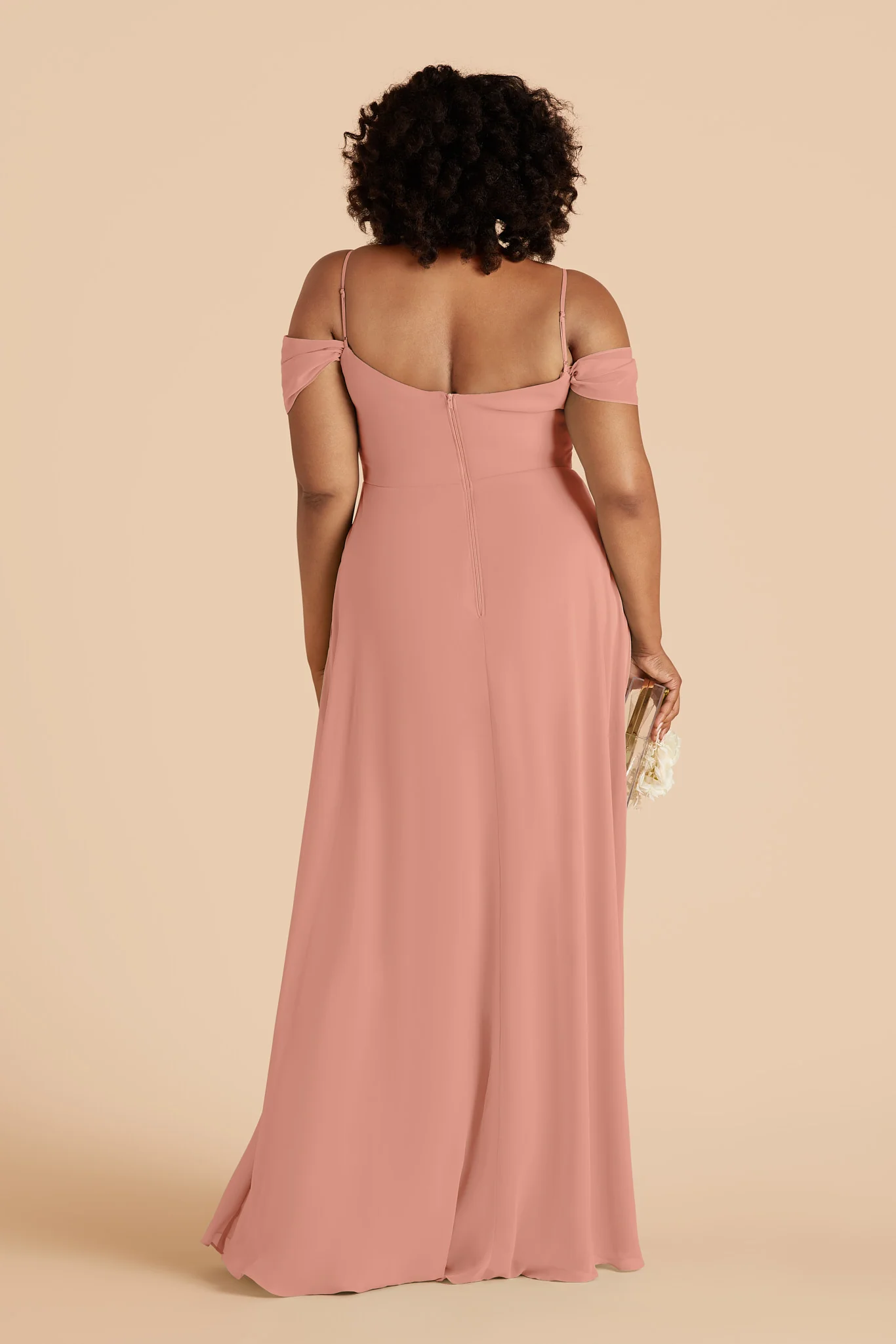 Devin Chiffon Dress - Dusty Rose - Image 4