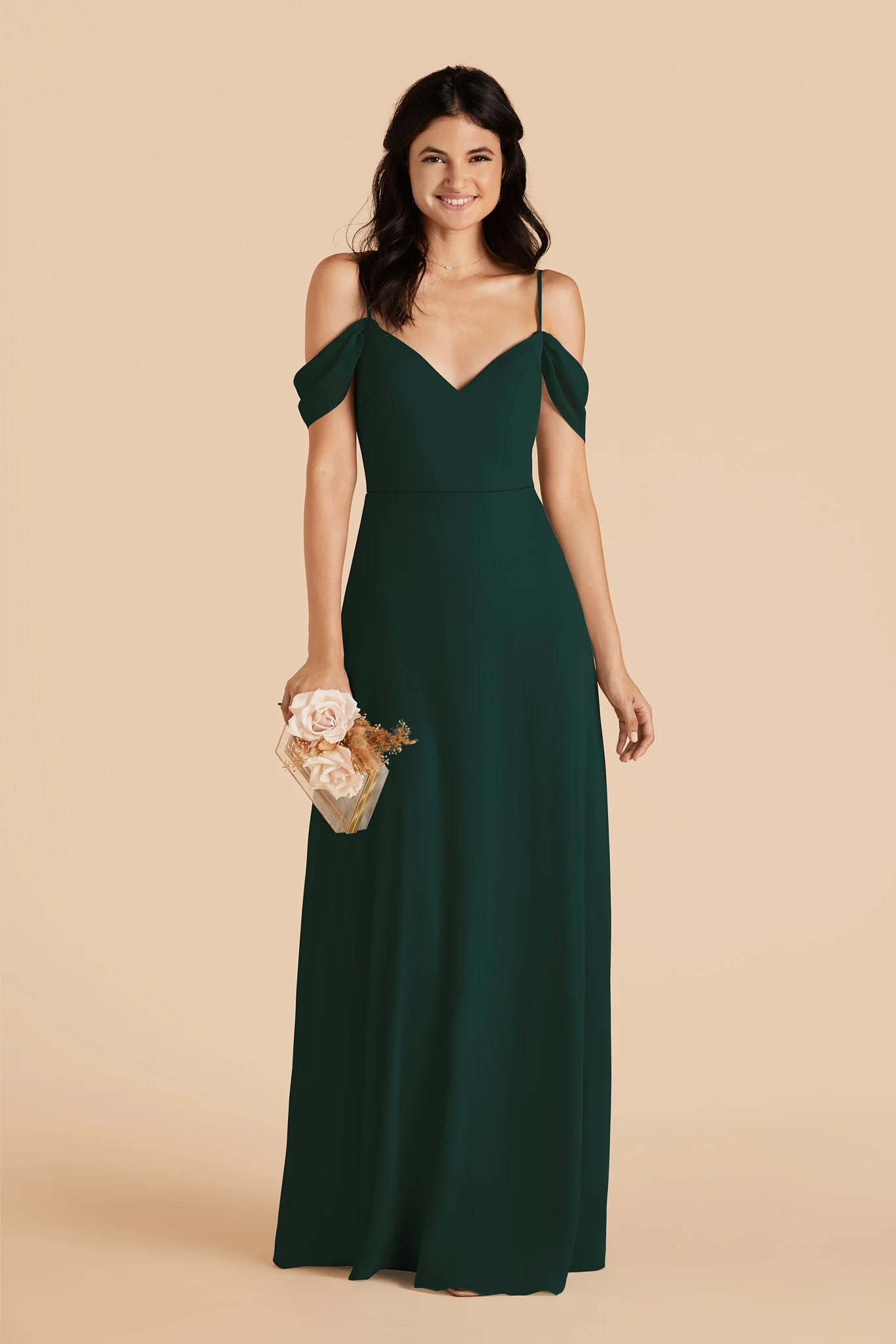 Devin Chiffon Dress - Emerald
