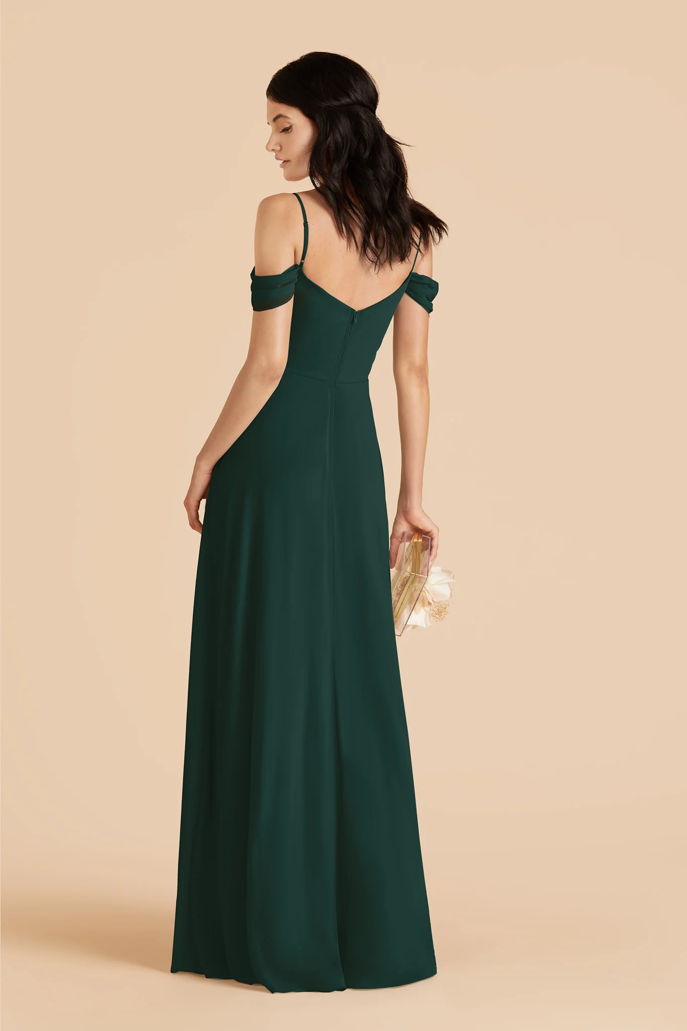 Devin Chiffon Dress - Emerald - Image 3