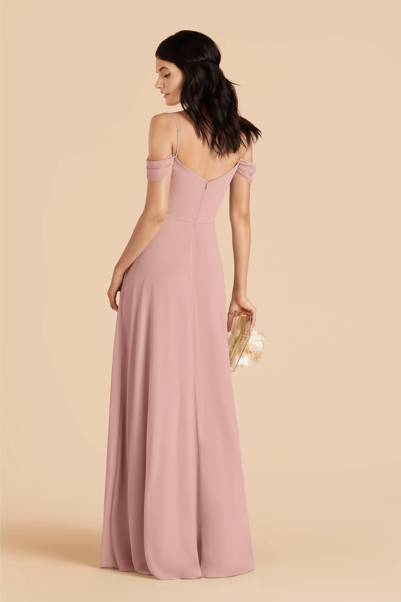 Devin Chiffon Dress - English Rose - Image 3