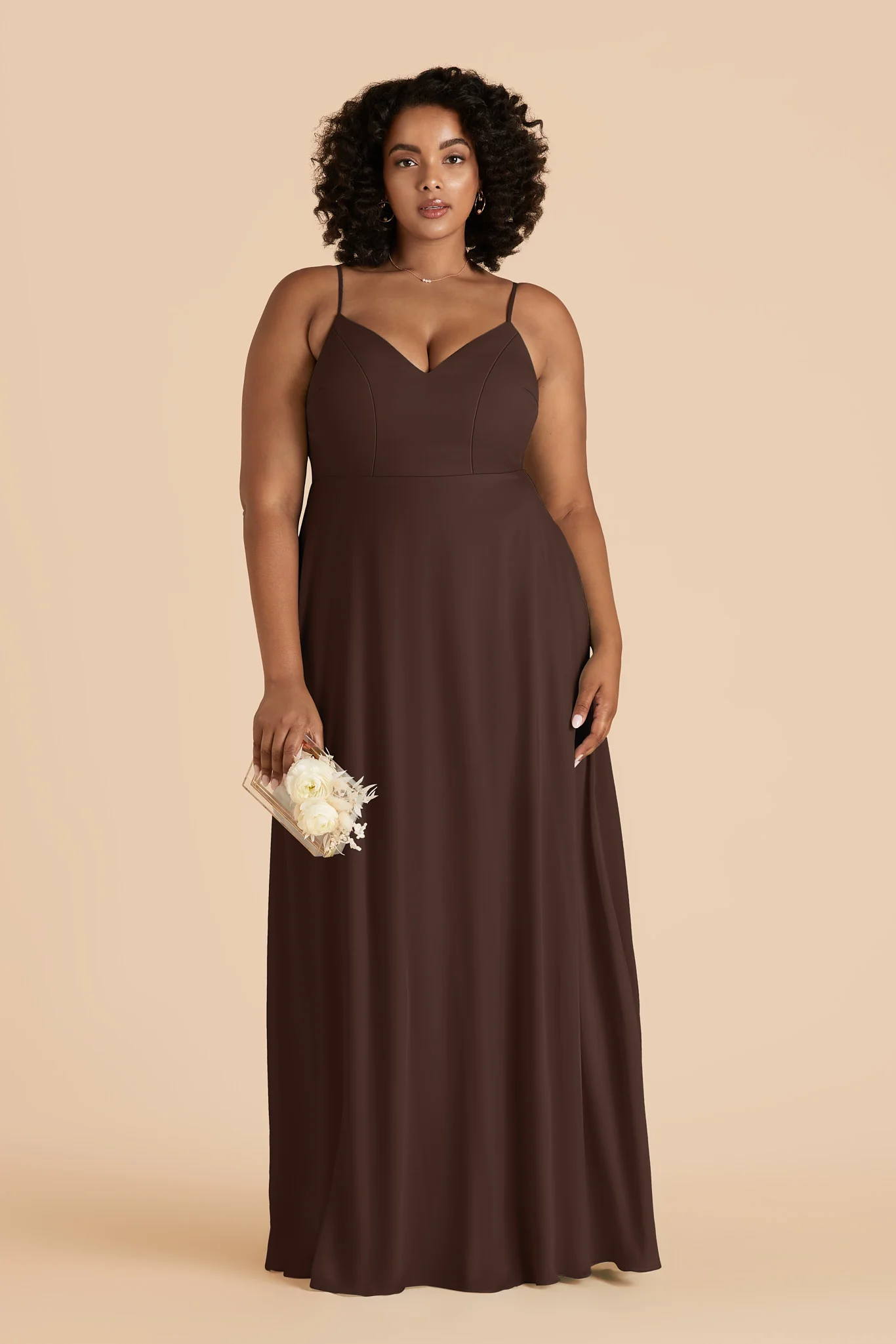 Devin Chiffon Dress - Espresso - Image 3