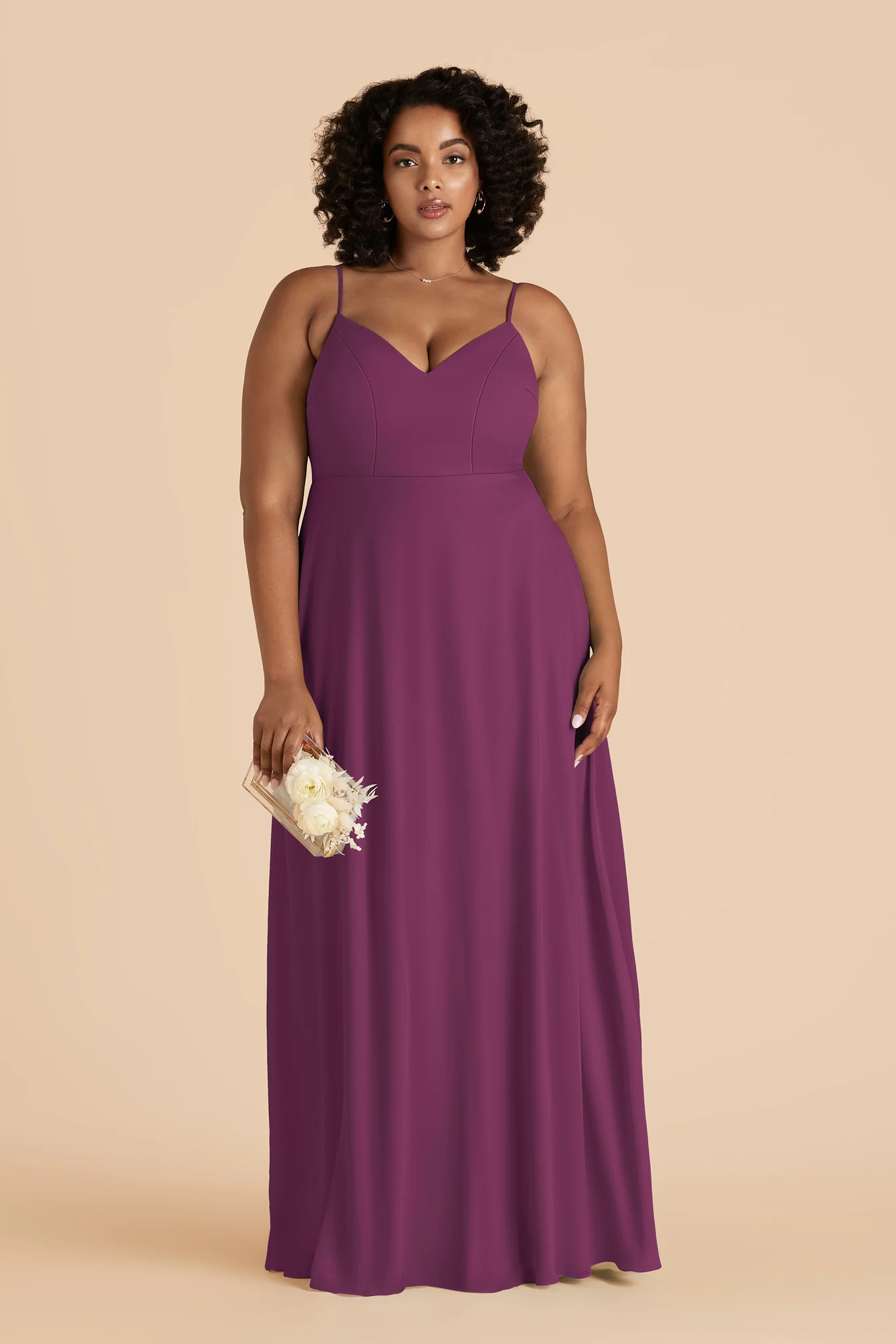 Devin Chiffon Dress - Fig - Image 2