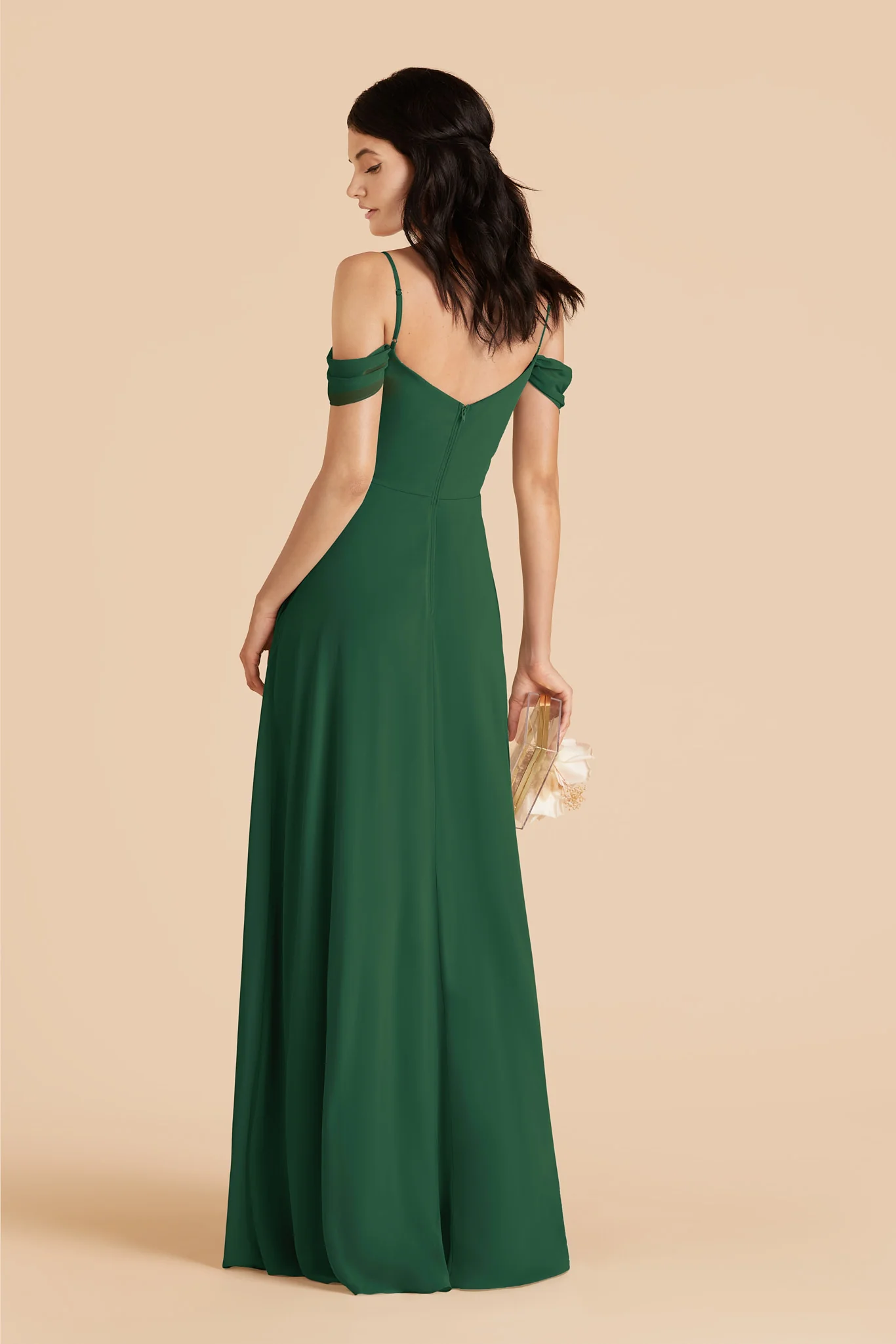 Devin Chiffon Dress - Forest Green - Image 3