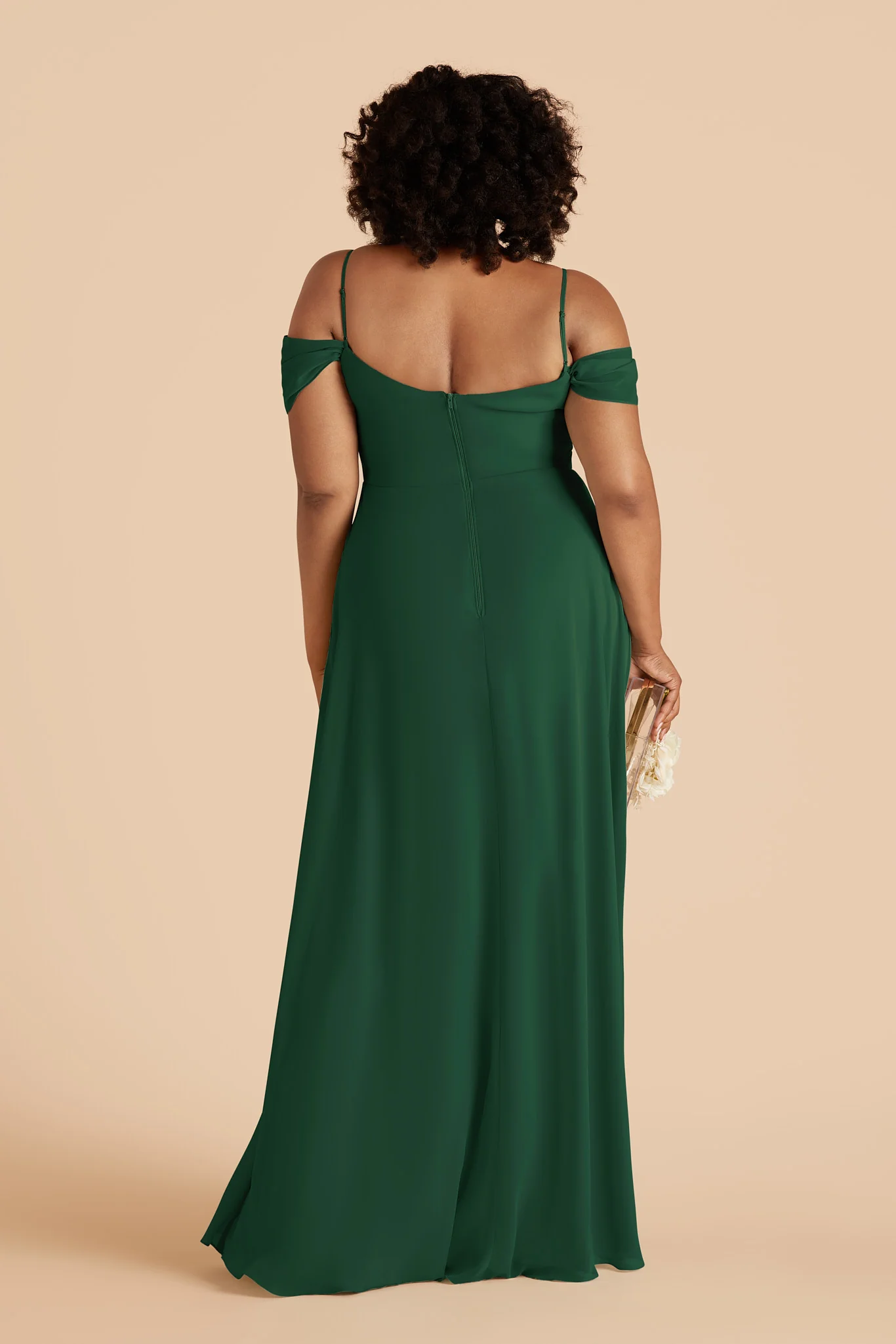 Devin Chiffon Dress - Forest Green - Image 4