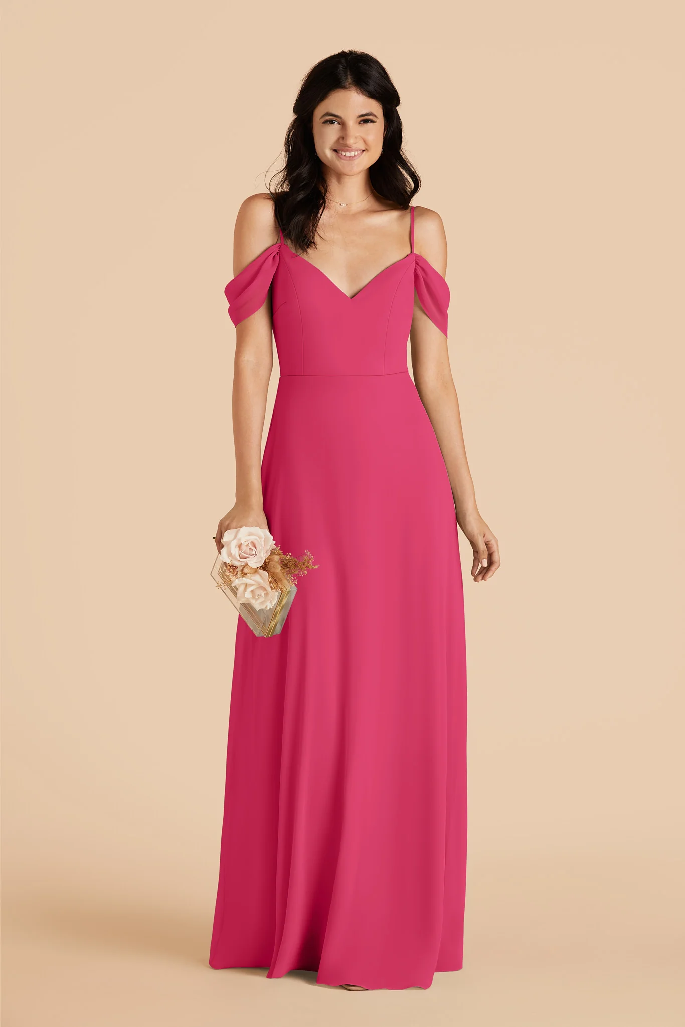 Devin Chiffon Dress - Fuchsia