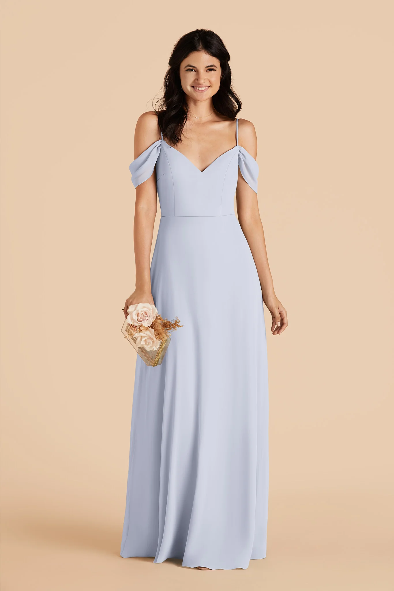 Devin Chiffon Dress - Ice Blue