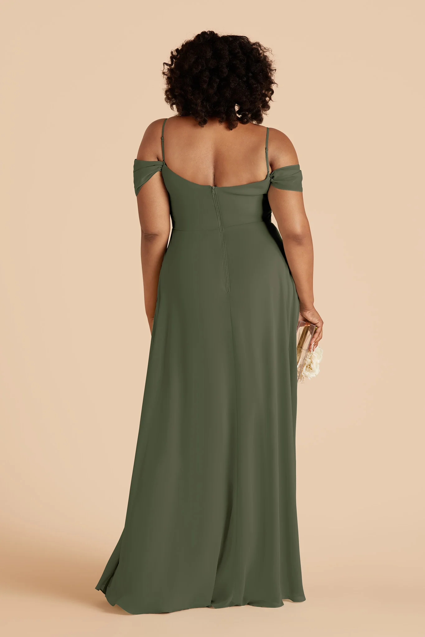 Devin Chiffon Dress - Olive - Image 4