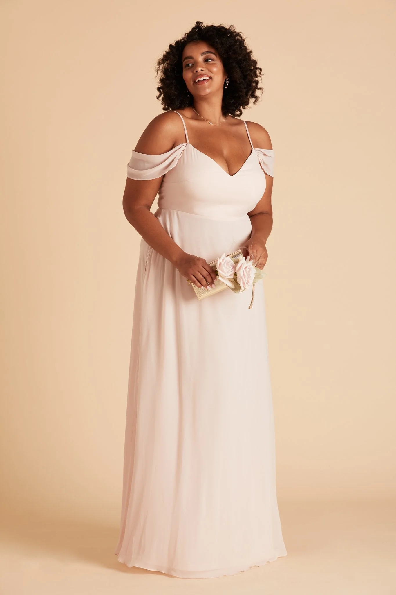 Devin Chiffon Dress - Pale Blush - Image 11