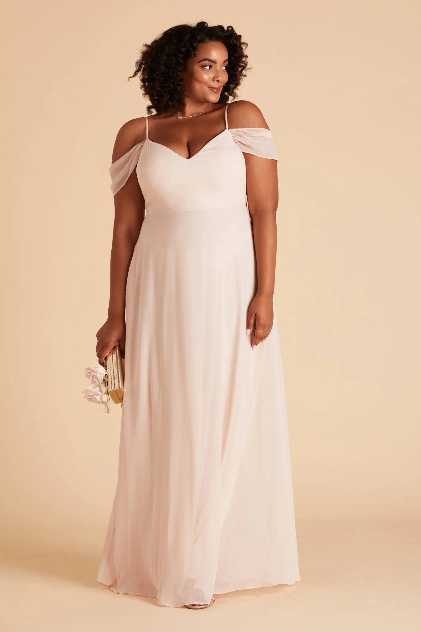 Devin Chiffon Dress - Pale Blush - Image 12