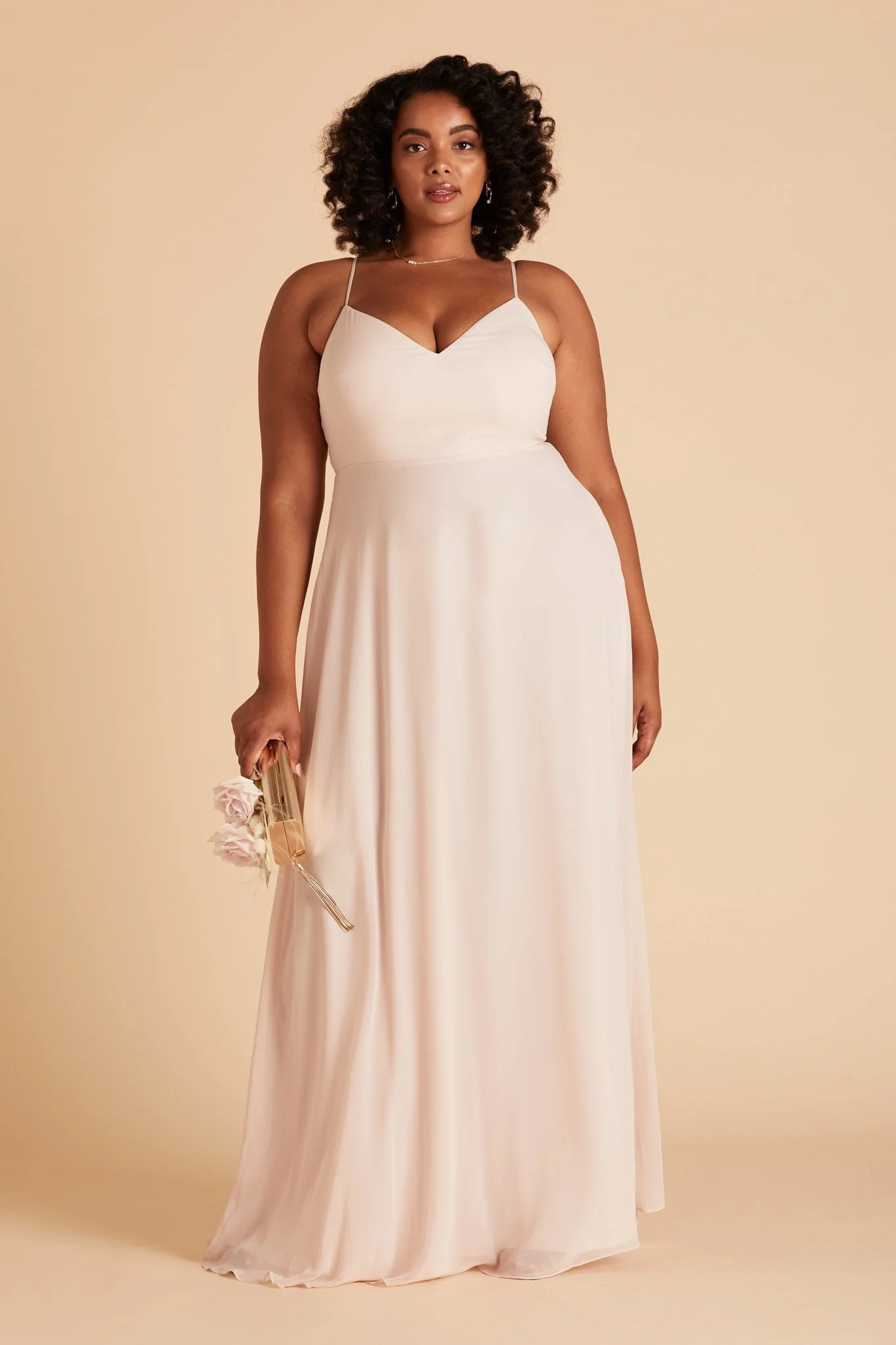 Devin Chiffon Dress - Pale Blush - Image 13