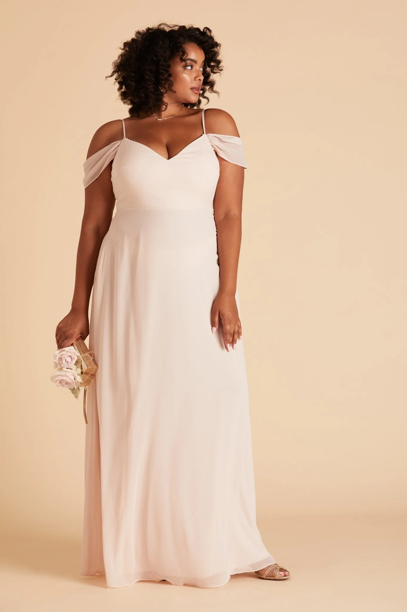 Devin Chiffon Dress - Pale Blush - Image 14
